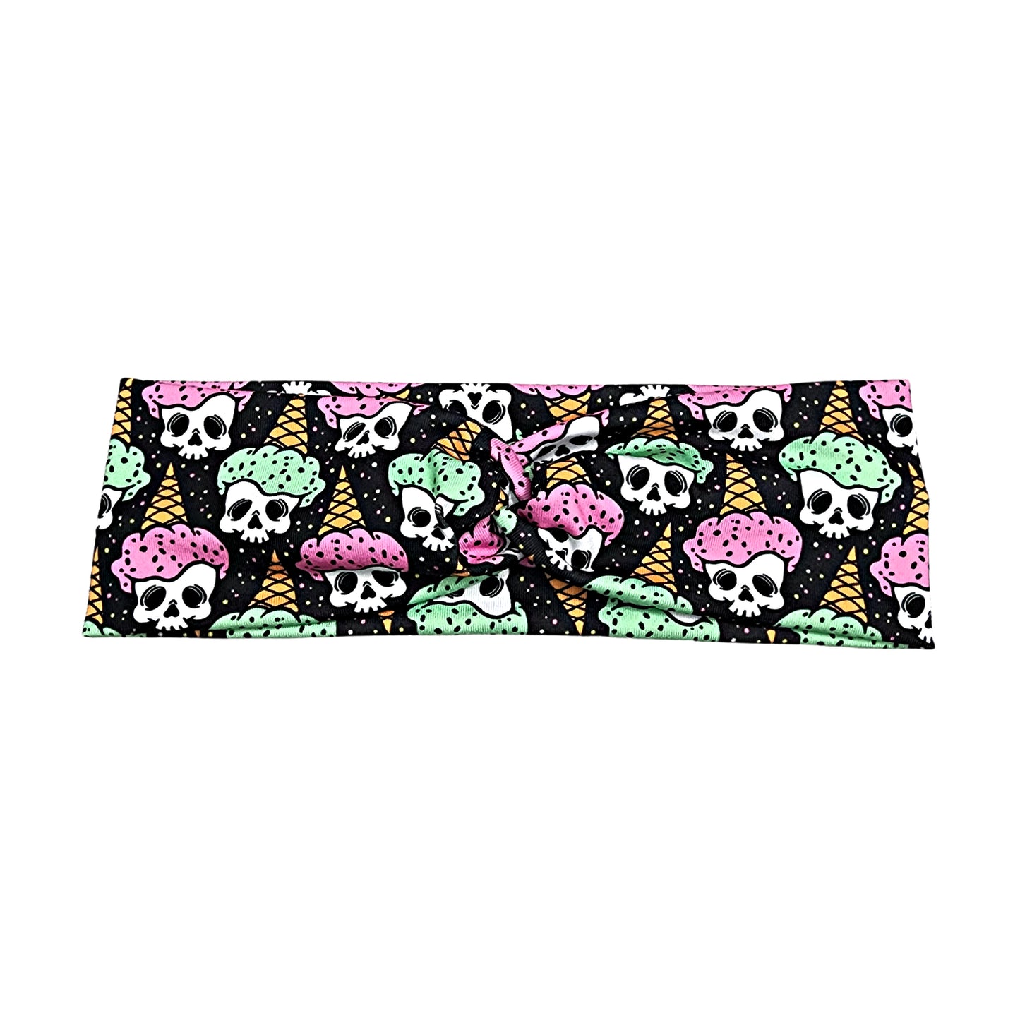 Ice Cream Skull Fabric Headband
