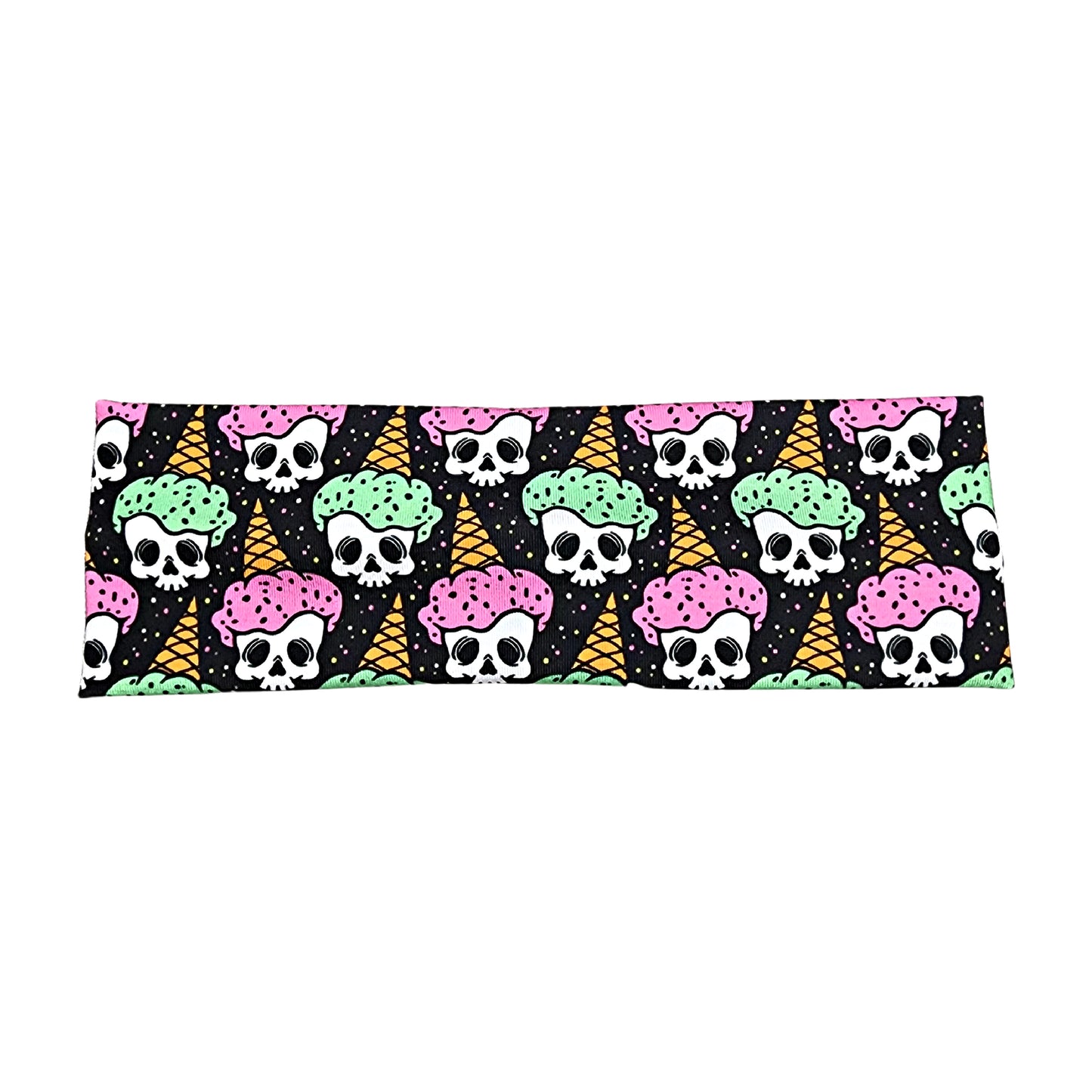 Ice Cream Skull Fabric Headband