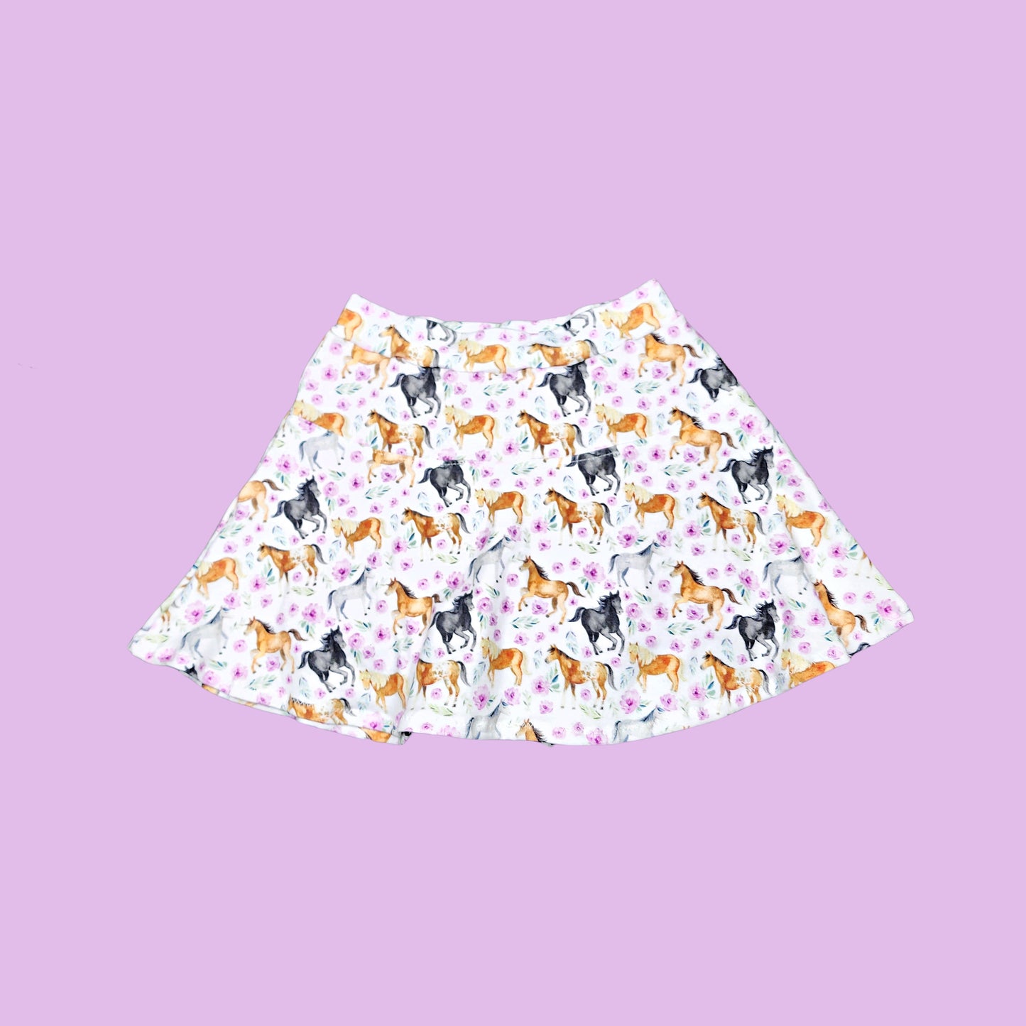 Floral Horse Print Skort for Girls, 3m - 12Y
