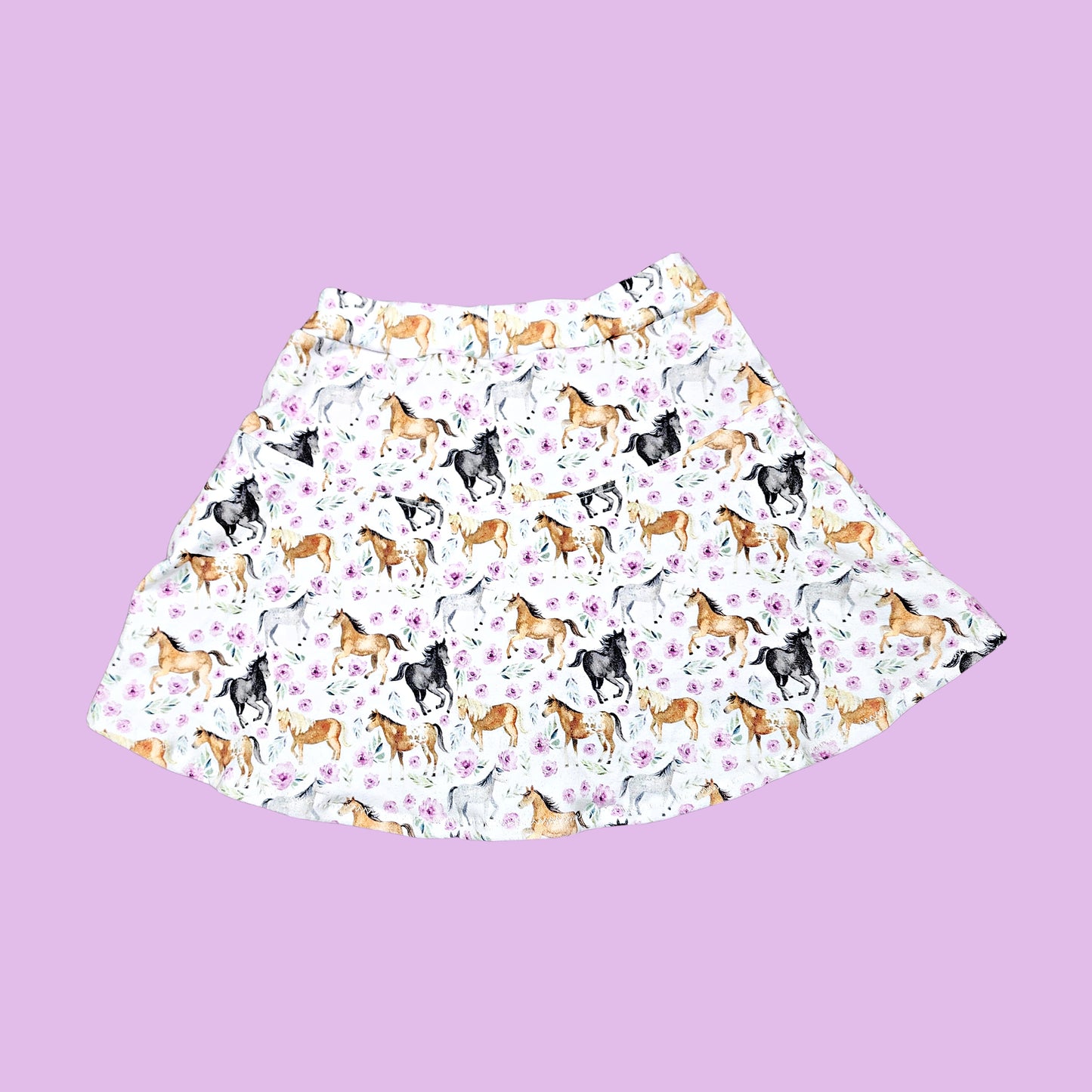 Floral Horse Print Skort for Girls, 3m - 12Y