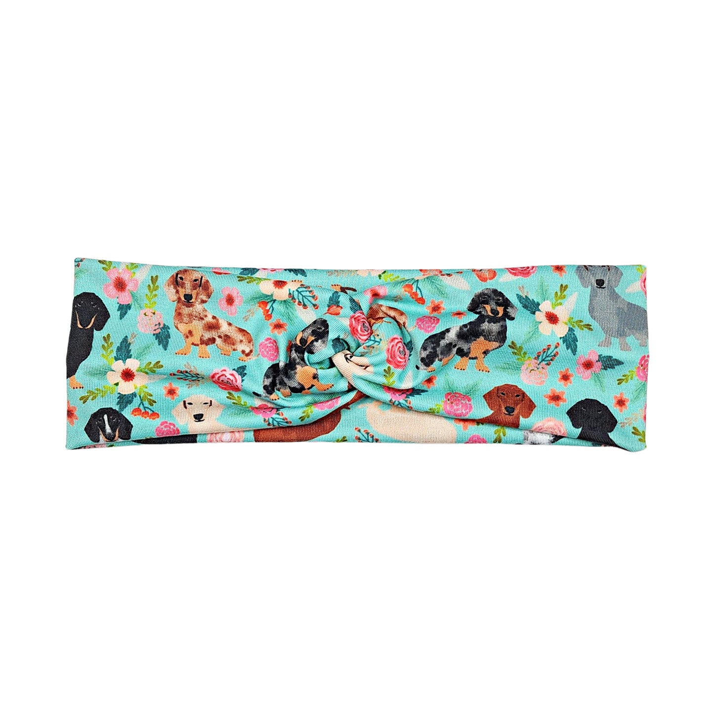 Floral Dachshund Dog Print Headband