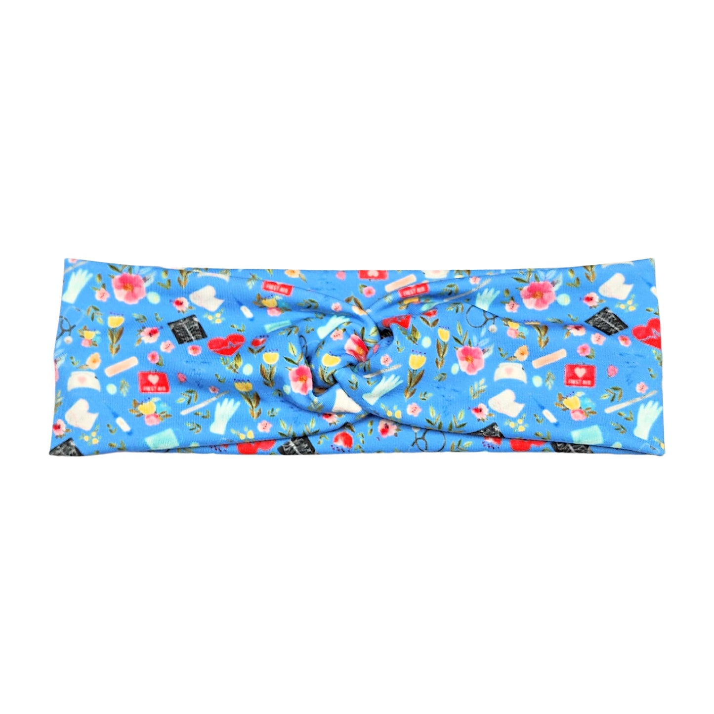 Nurse Print Headbands for Women, Blue, Burgundy, Turquoise, Love to Care