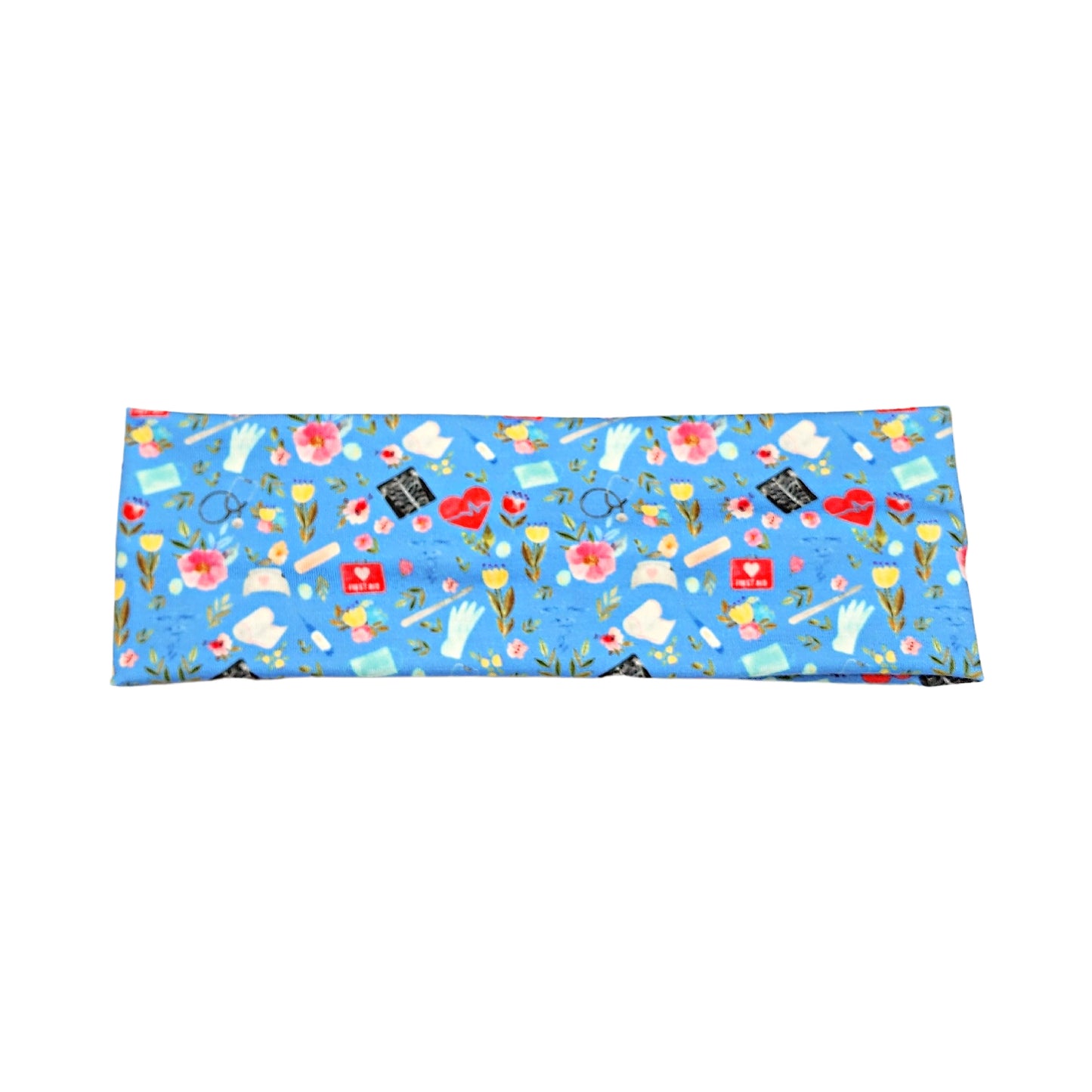 Nurse Print Headbands for Women, Blue, Burgundy, Turquoise, Love to Care