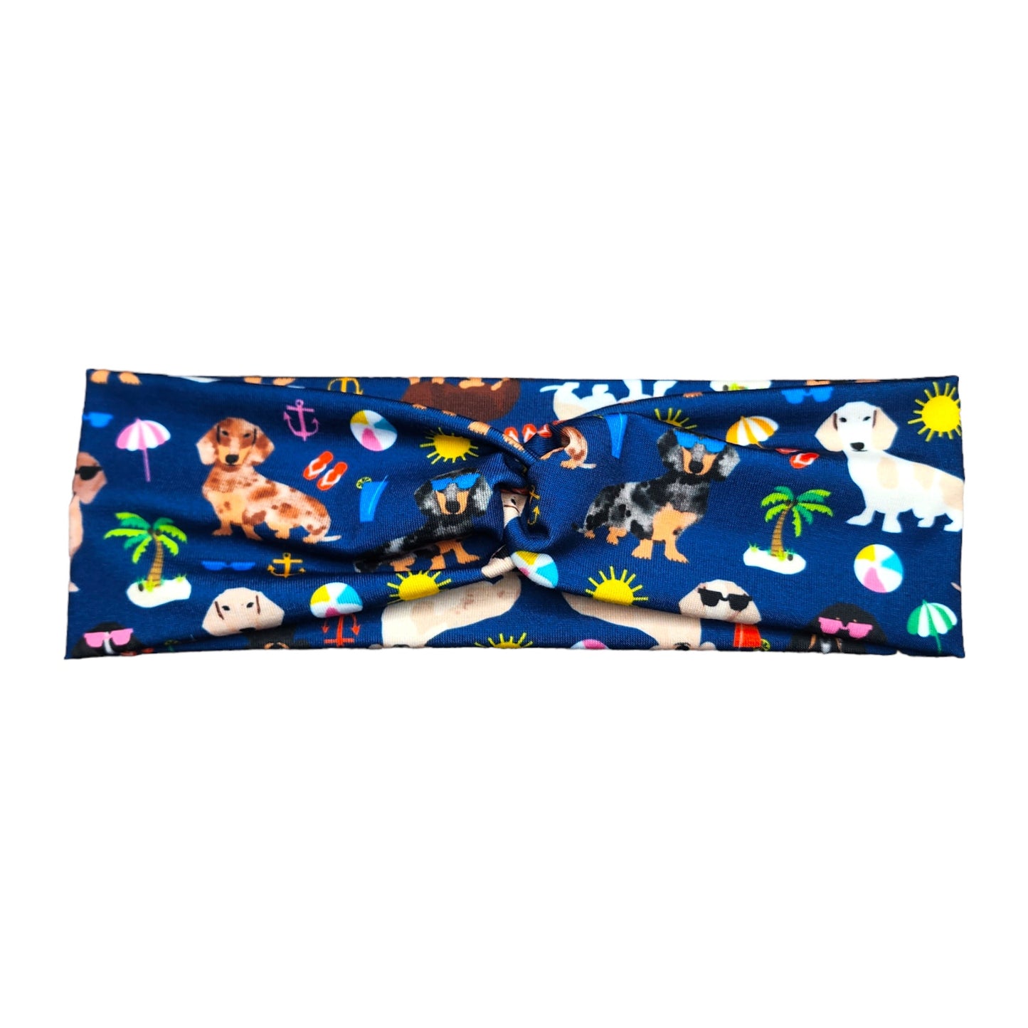 Summer Dachshund Dog Print Headband for Women