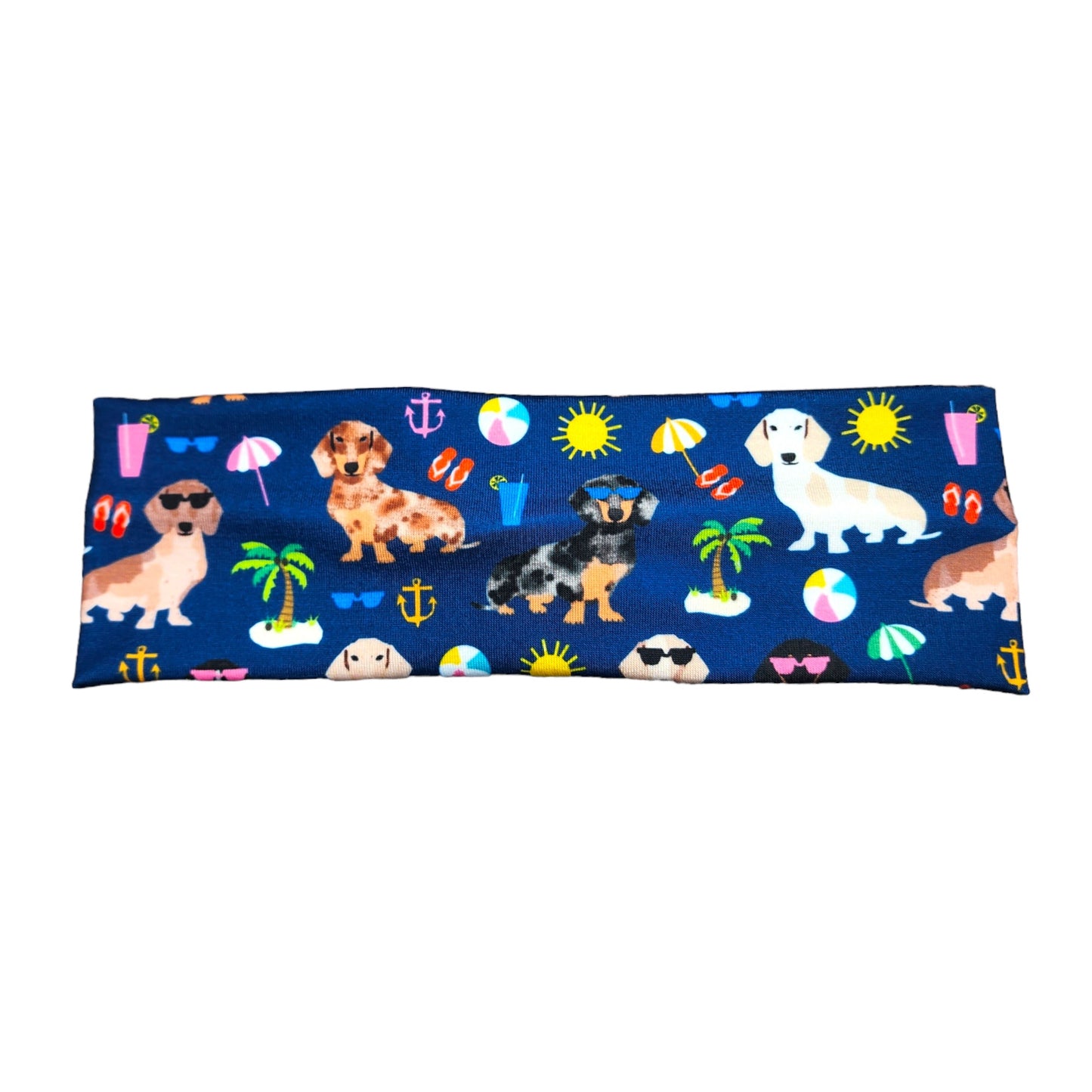 Summer Dachshund Dog Print Headband for Women