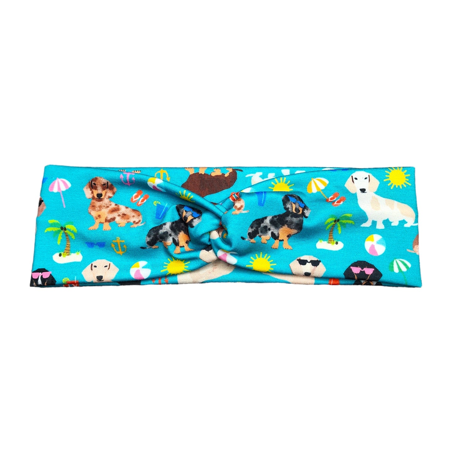 Summer Dachshund Dog Print Headband for Women