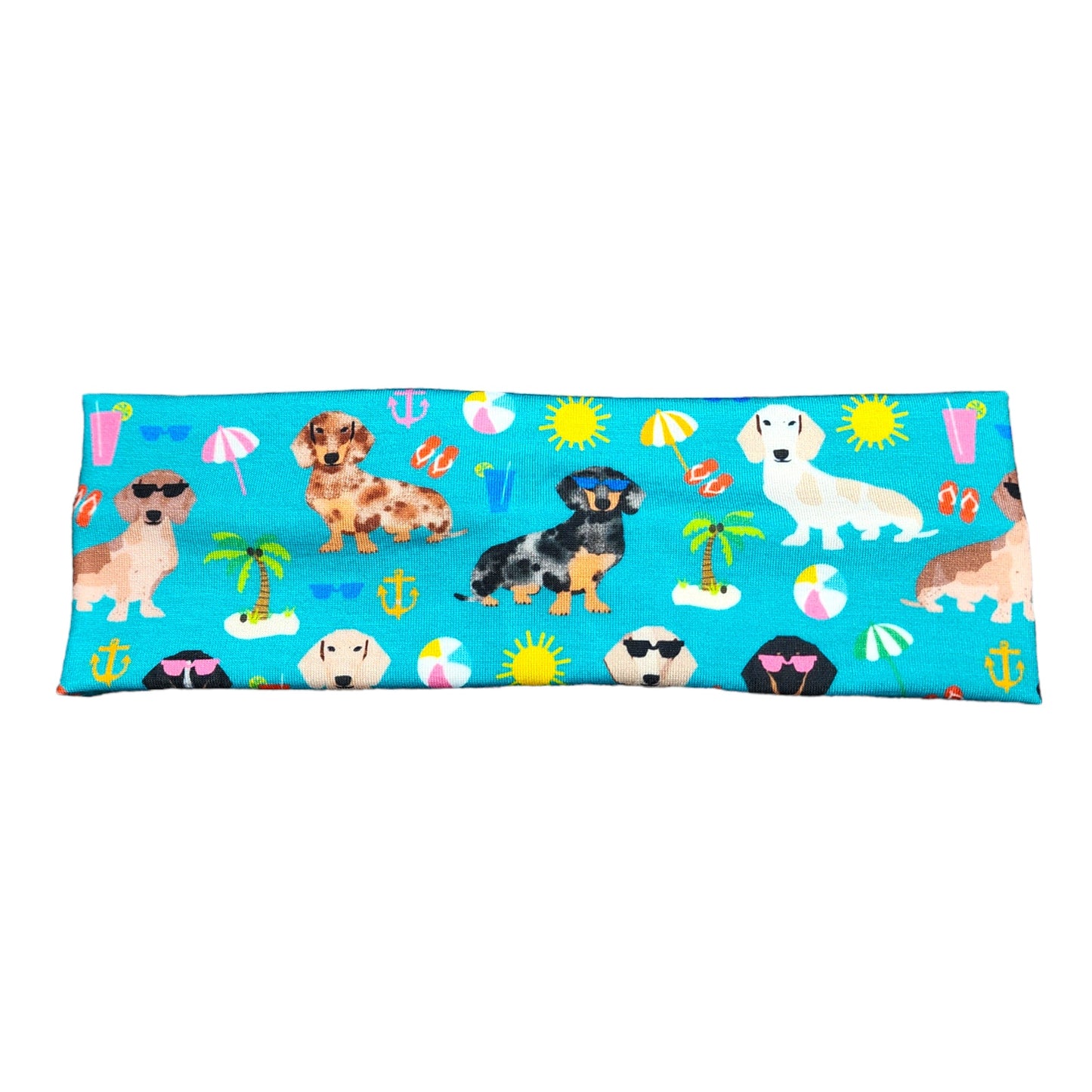 Summer Dachshund Dog Print Headband for Women