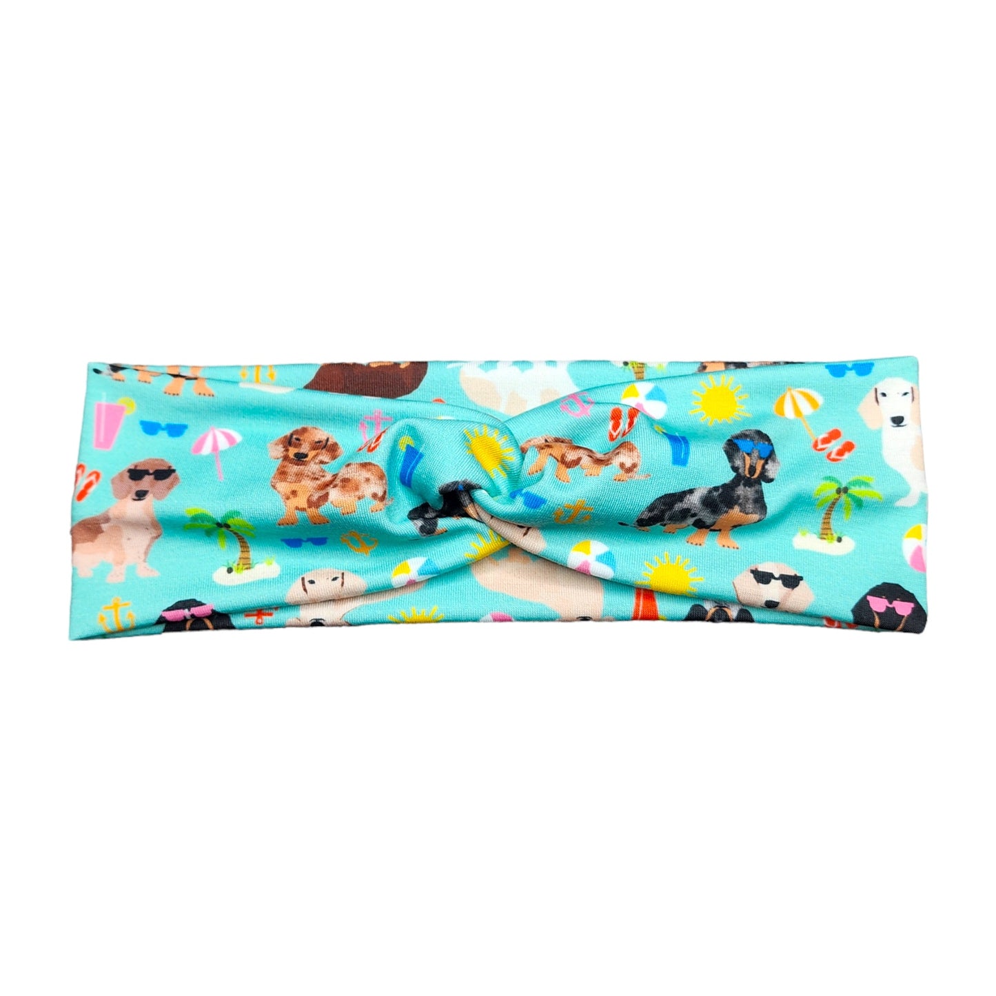 Summer Dachshund Dog Print Headband for Women