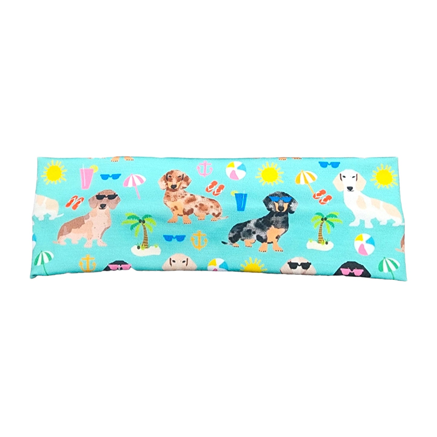 Summer Dachshund Dog Print Headband for Women