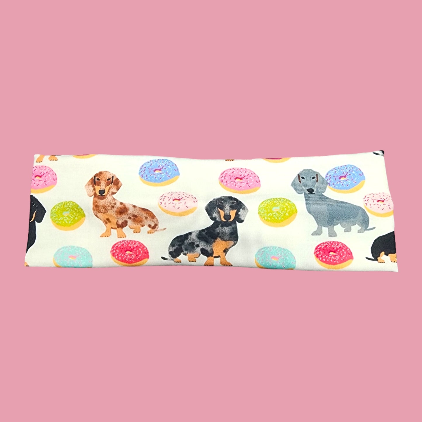 Cute and Funny Dachshund Dog and Food Print Headband