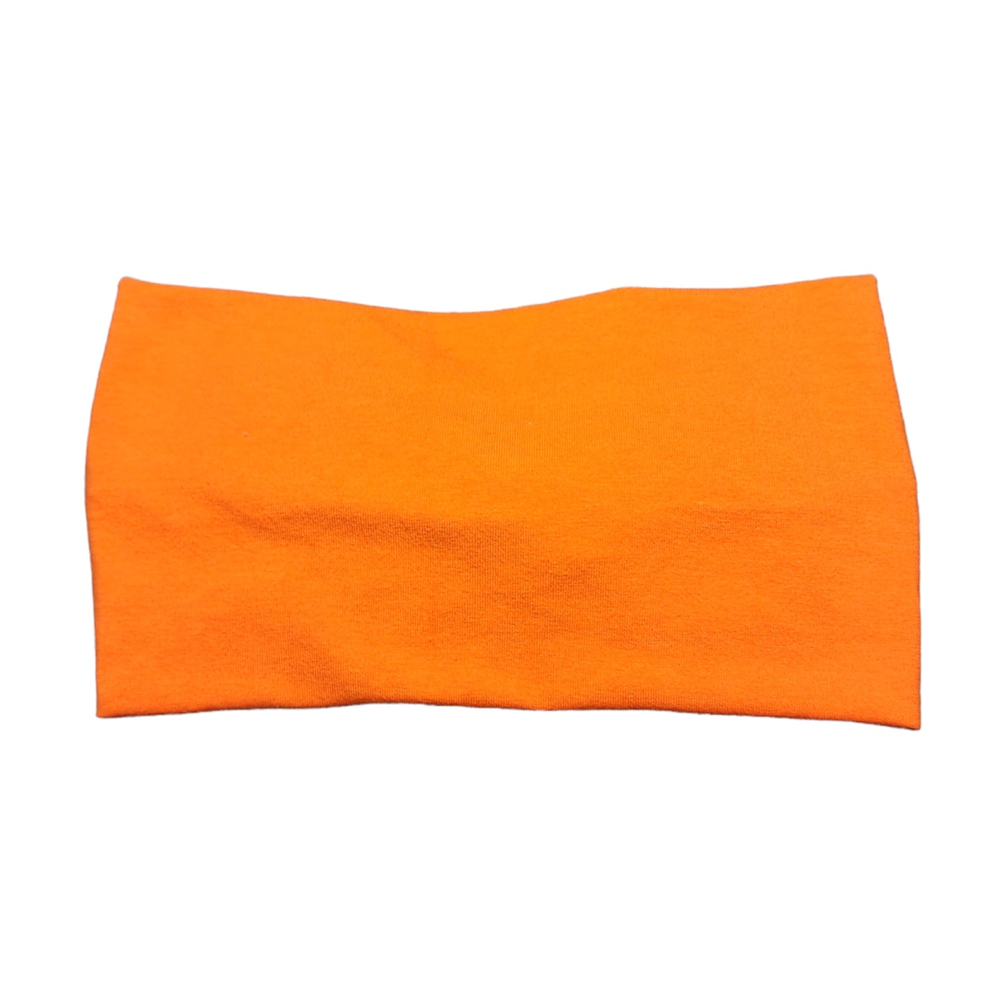 Wide Solid Orange Headband, Cotton Spandex