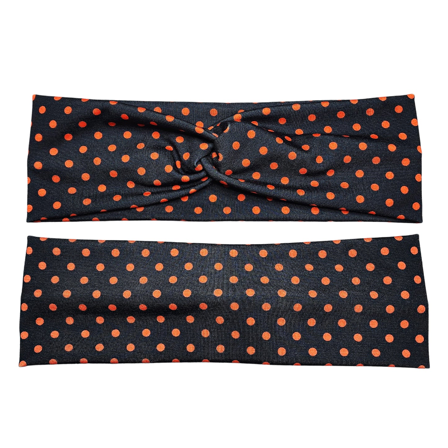 Orange and Black Polka Dot Headband
