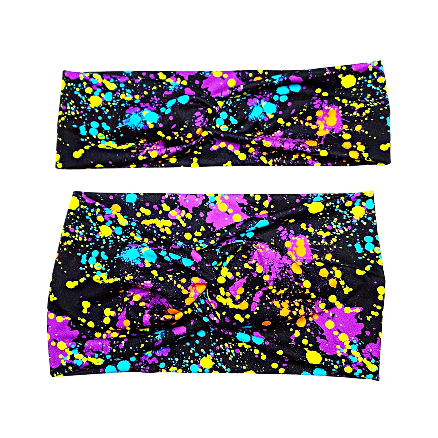 Wide Retro 90s Paint Splatter Headband for Women, Super Soft Collection