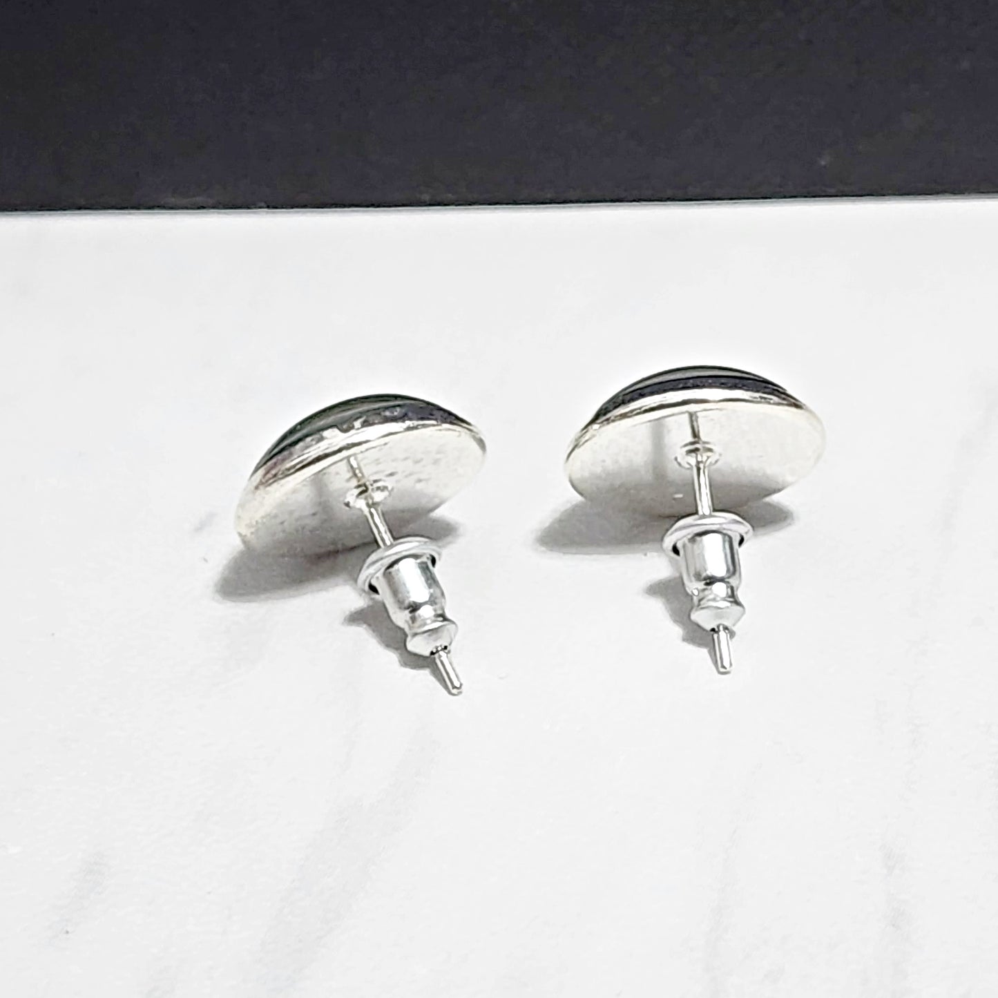 Green Peacock Stud Earrings