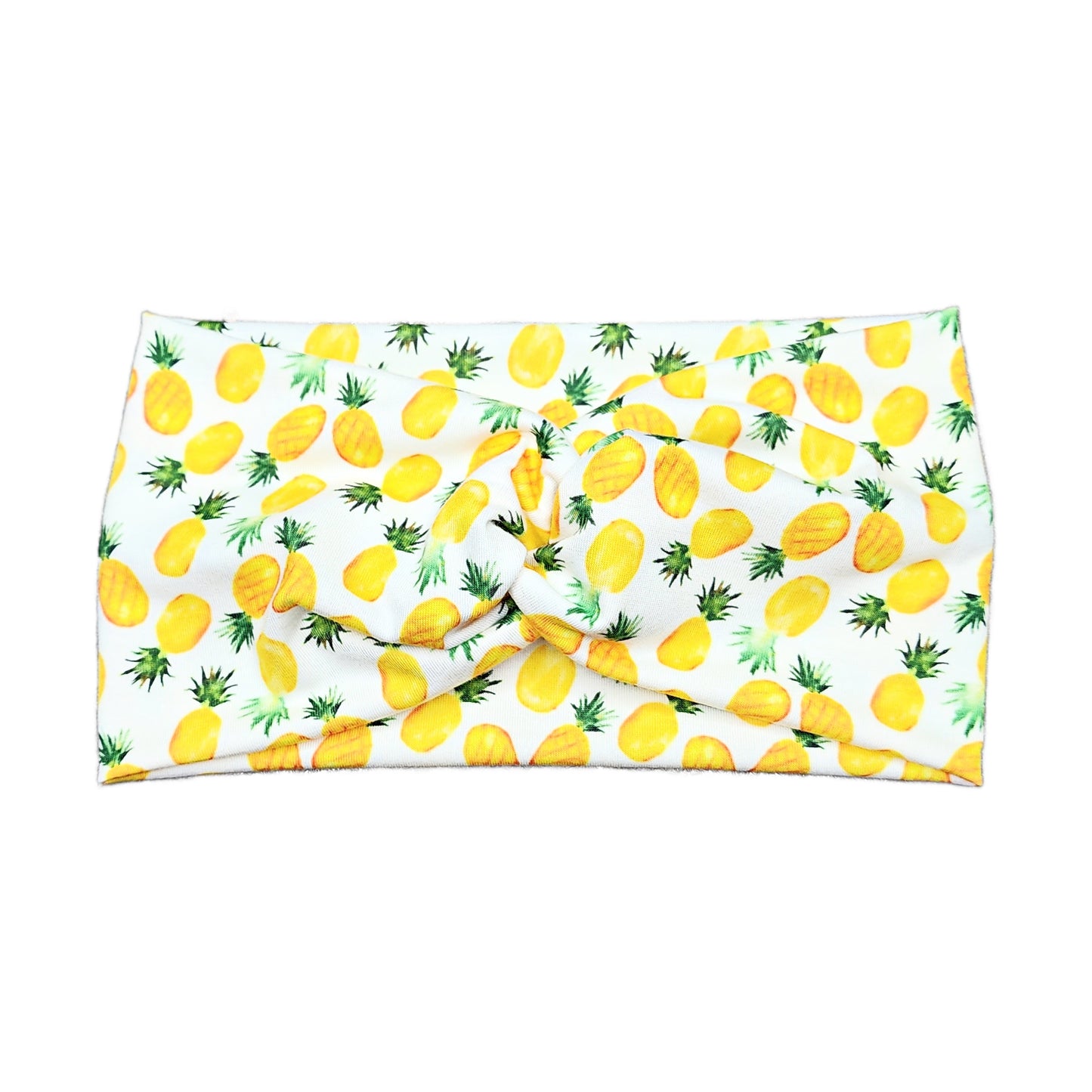 Wide Yellow Watercolor Pineapple Headband