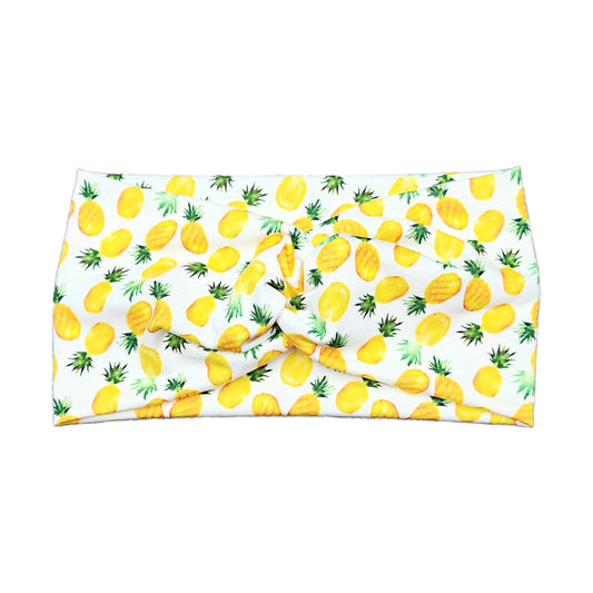 Wide Yellow Watercolor Pineapple Headband