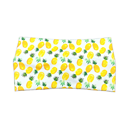 Wide Yellow Watercolor Pineapple Headband
