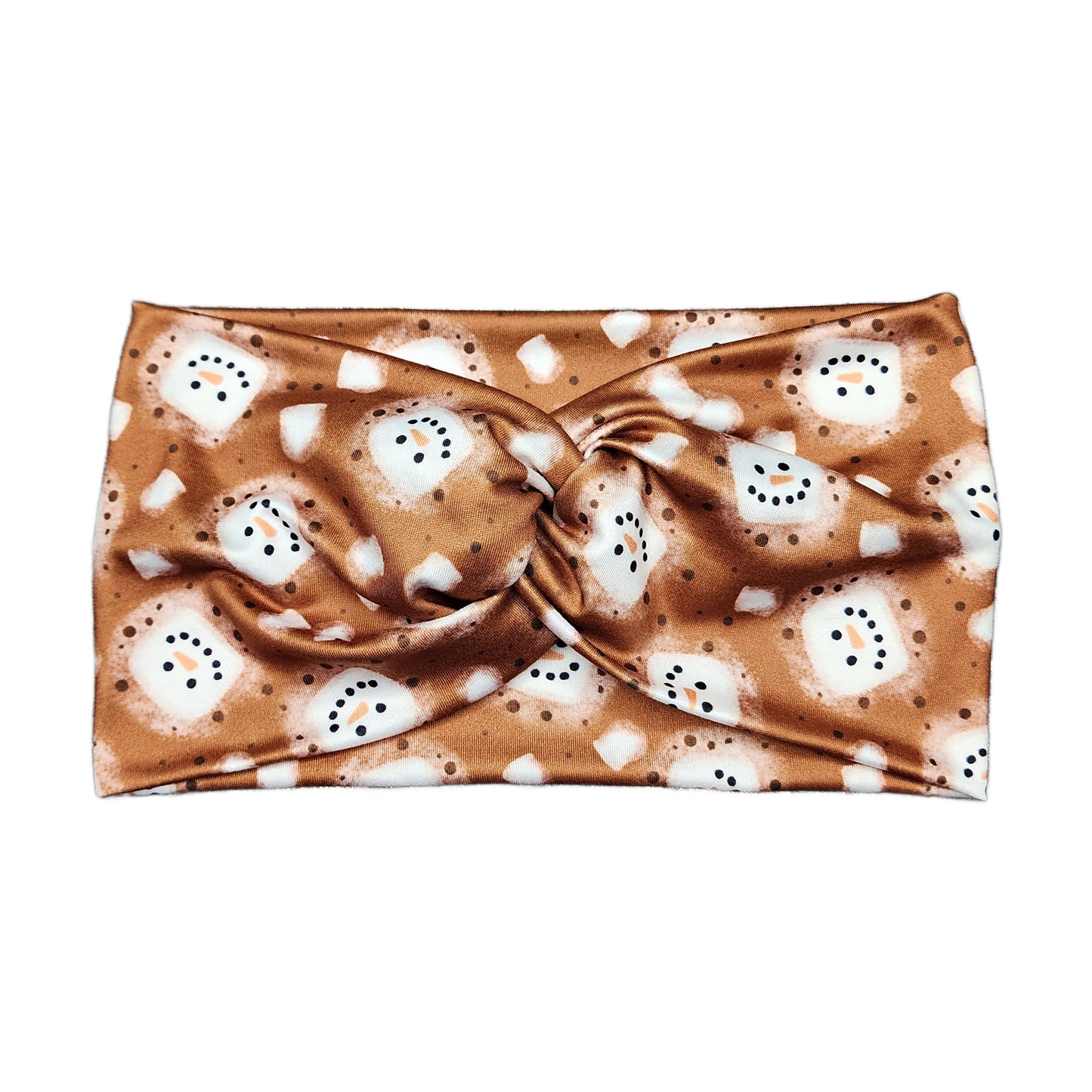 Wide Snowman Marshmallow Cocoa Headband