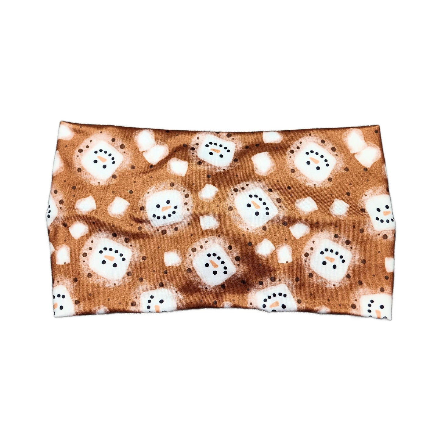 Wide Snowman Marshmallow Cocoa Headband