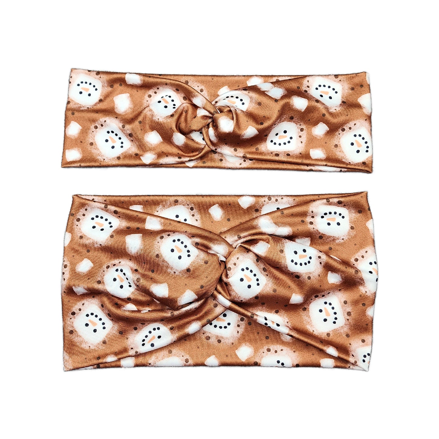 Wide Snowman Marshmallow Cocoa Headband