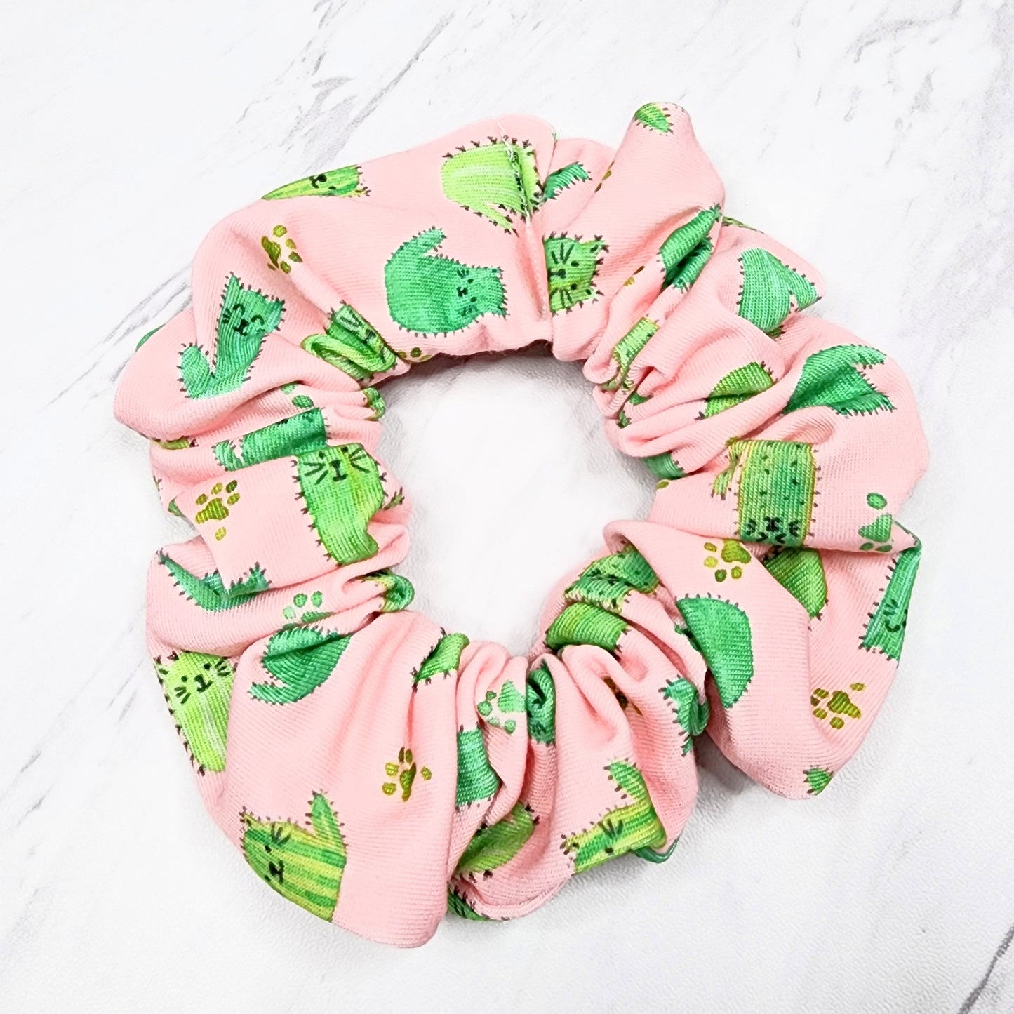 Cat Cactus Scrunchie