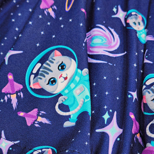 Space Cat Twirly Dress for Girls