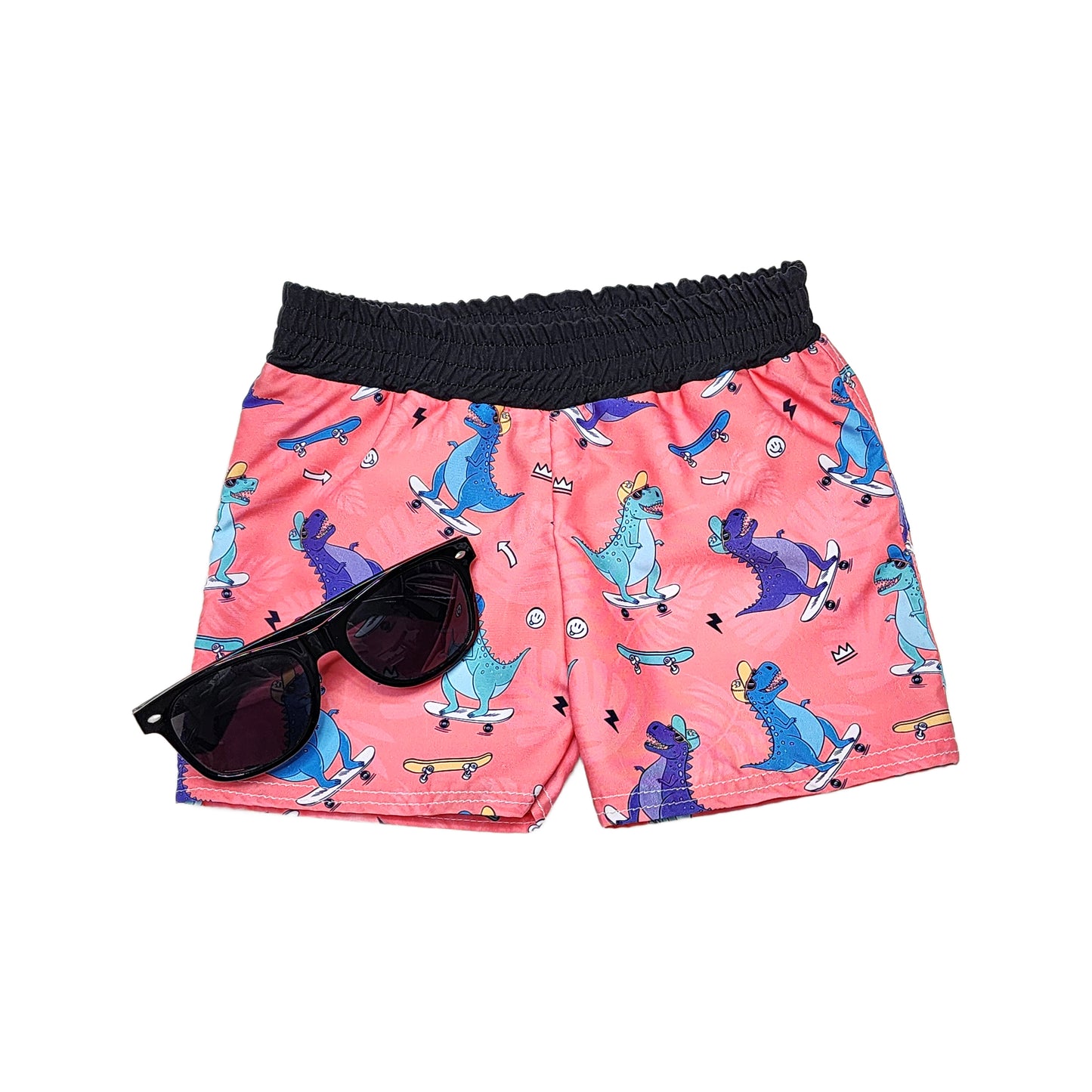 Salmon Skateboarding Dinosaur Dwim Trunks