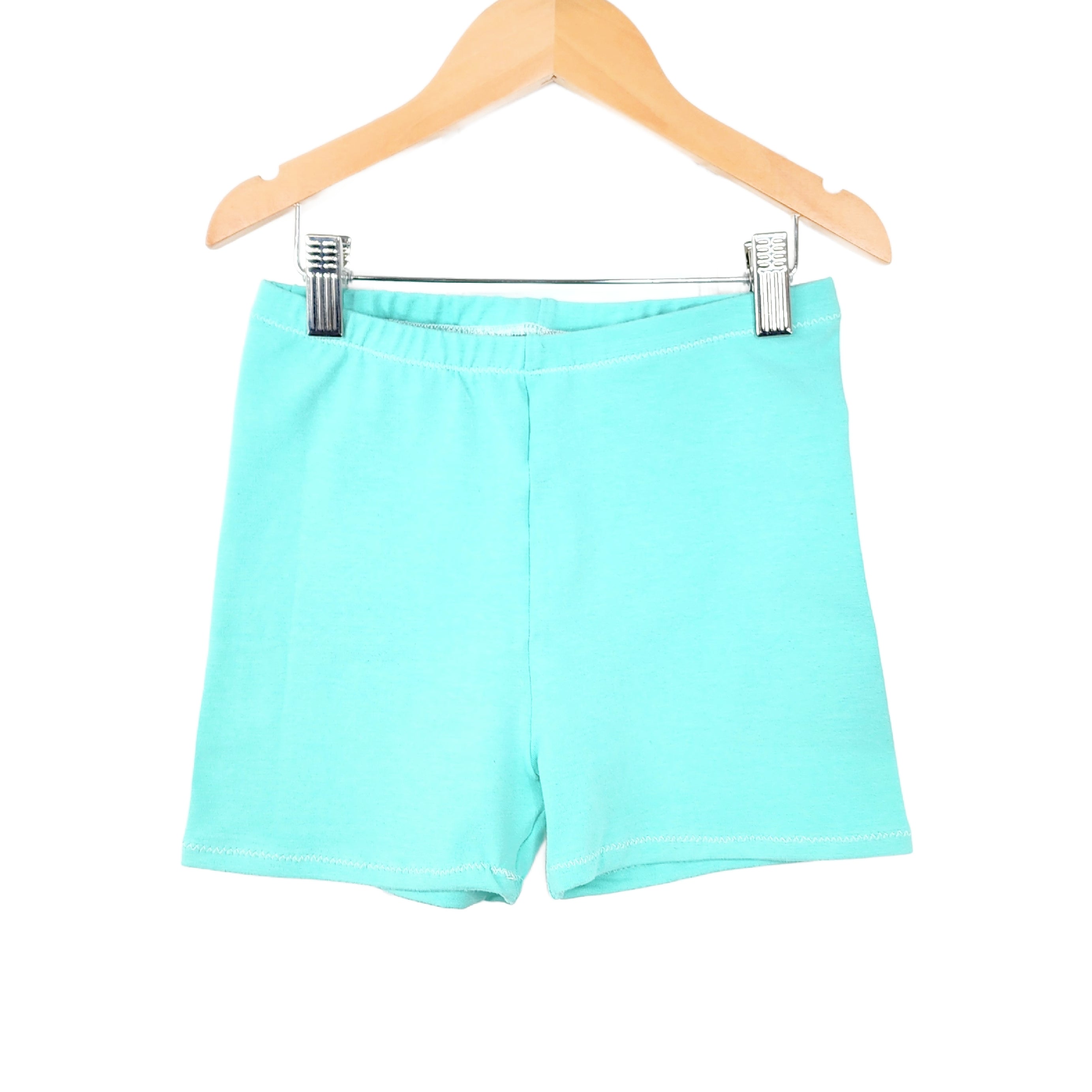 Mint Green Solid Bike Shorts for Girls
