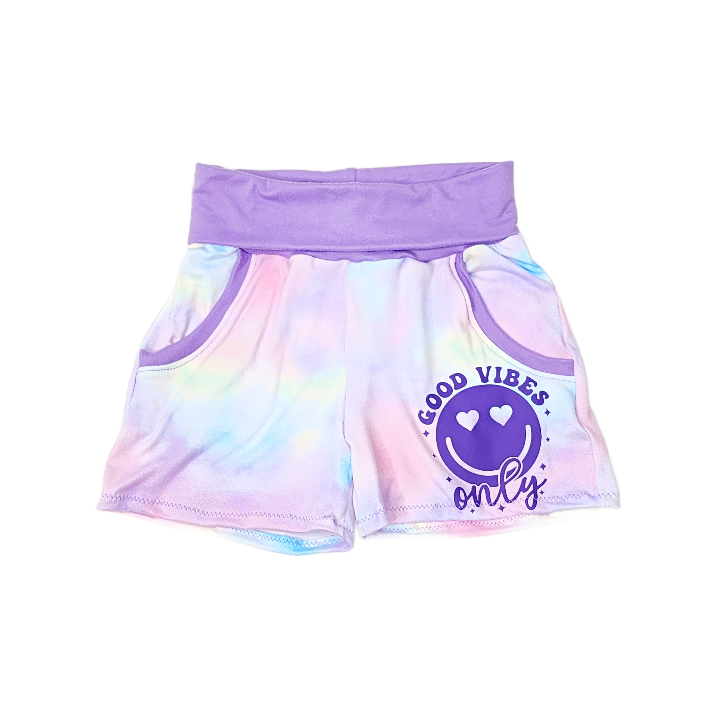 Good Vibes Only Graphic Shorts for Girls