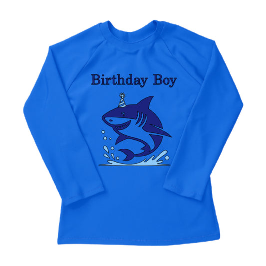 Shark Birthday Swim Shirt, Made to Order