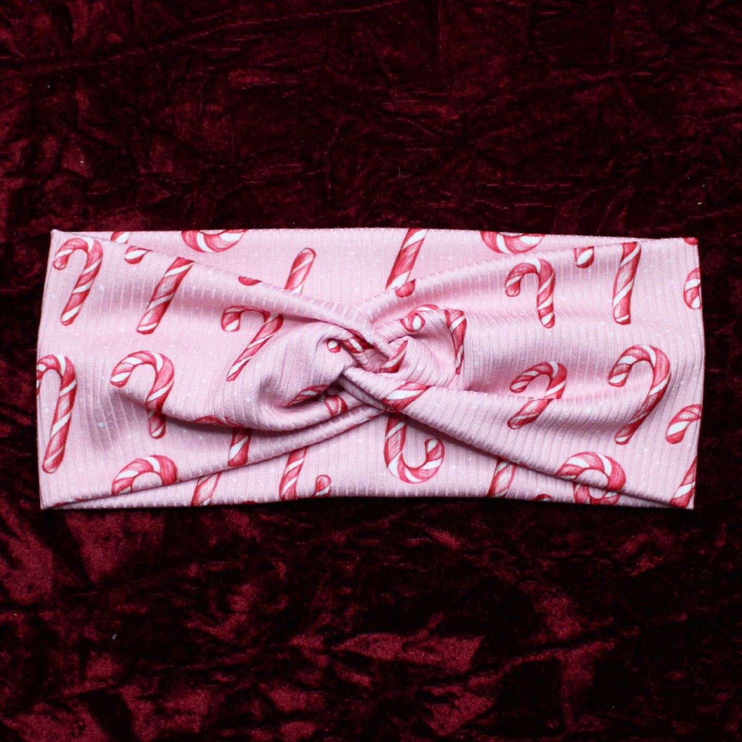Christmas Twist Fabric Headbands: Pink Candy Canes or Preppy Bows