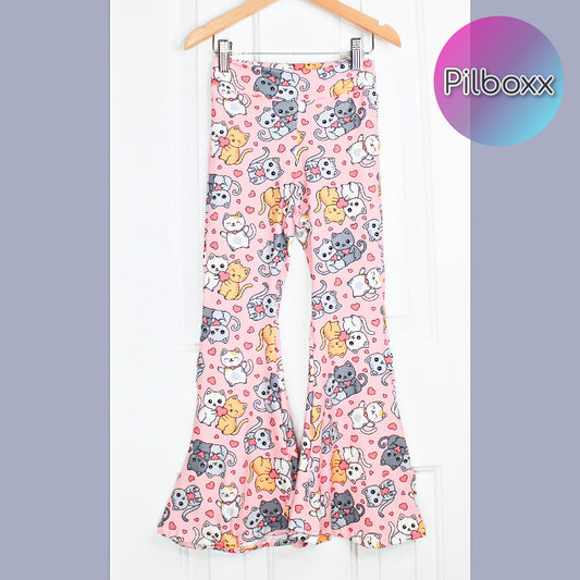 Pink Cat Flares, Size 6