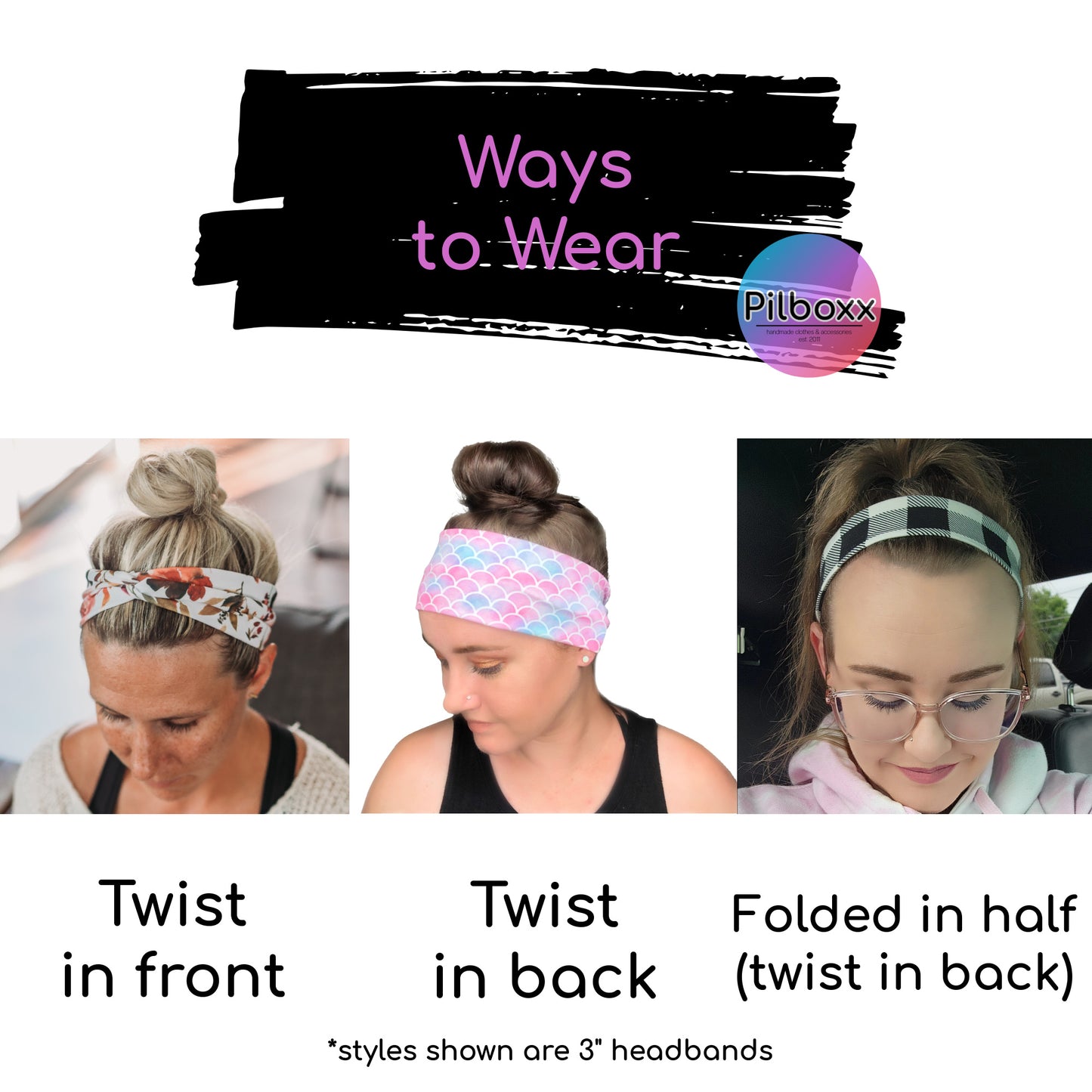 Wide Light Blue Tie Dye Headband