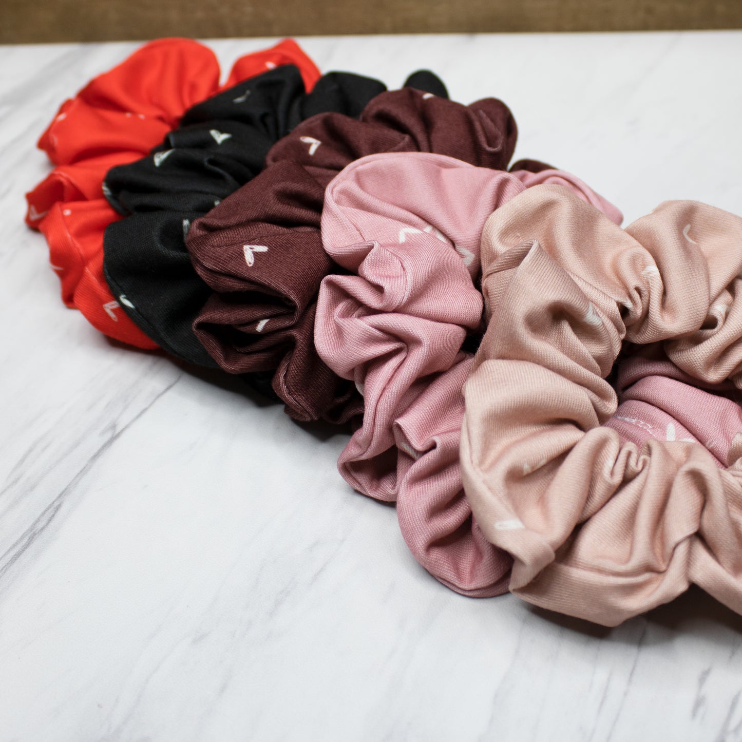 Wide Doodle Hearts Headband for Women, Burgundy, Black, Red, Nude