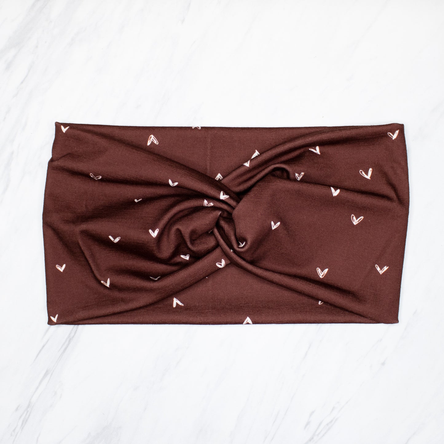 Wide Doodle Hearts Headband for Women, Burgundy, Black, Red, Nude