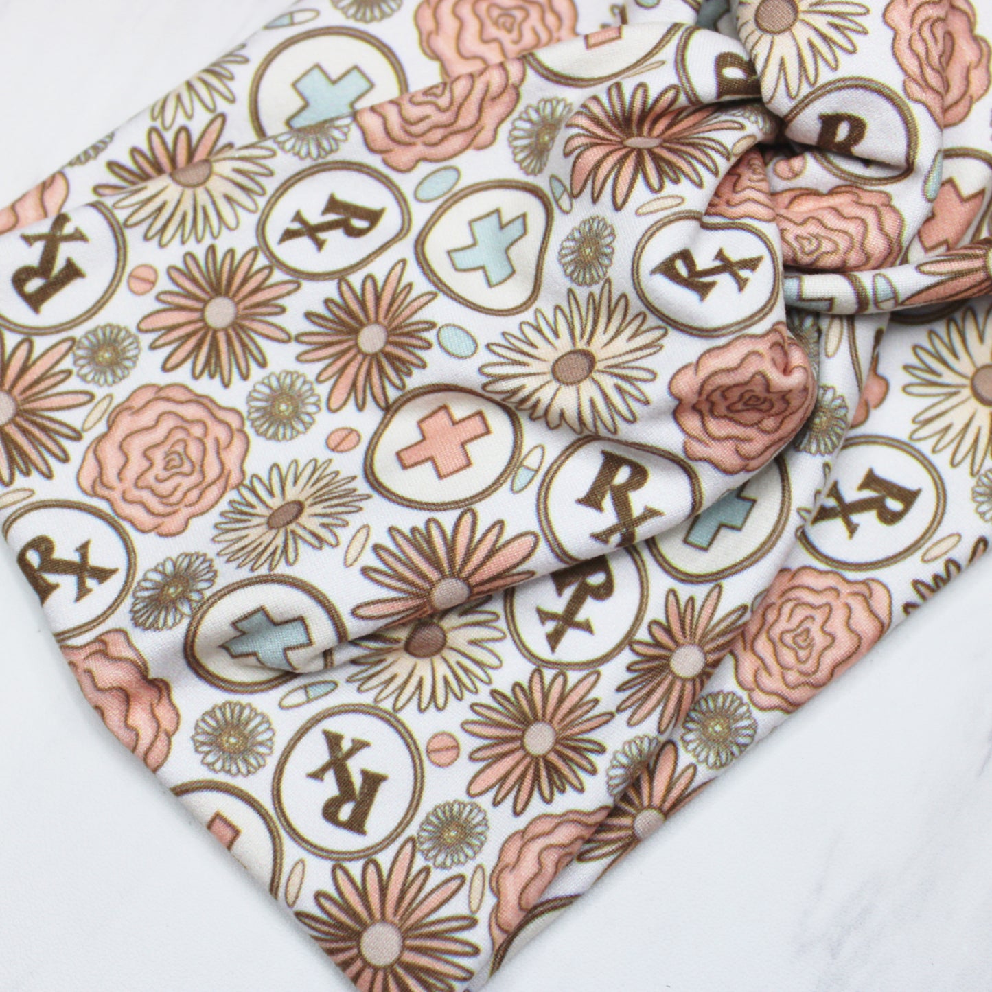 Wide Retro Pharmacist Print Headband for Women, Super Soft Collection