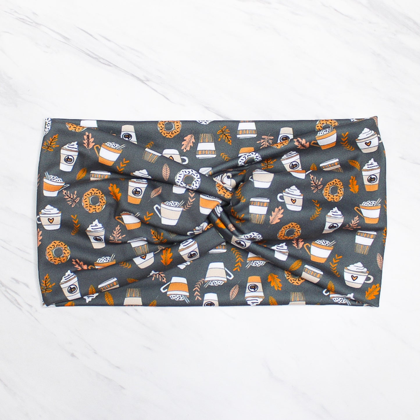 Wide Fall Pumpkin Spice Coffee Headband for Women, Super Soft Collection