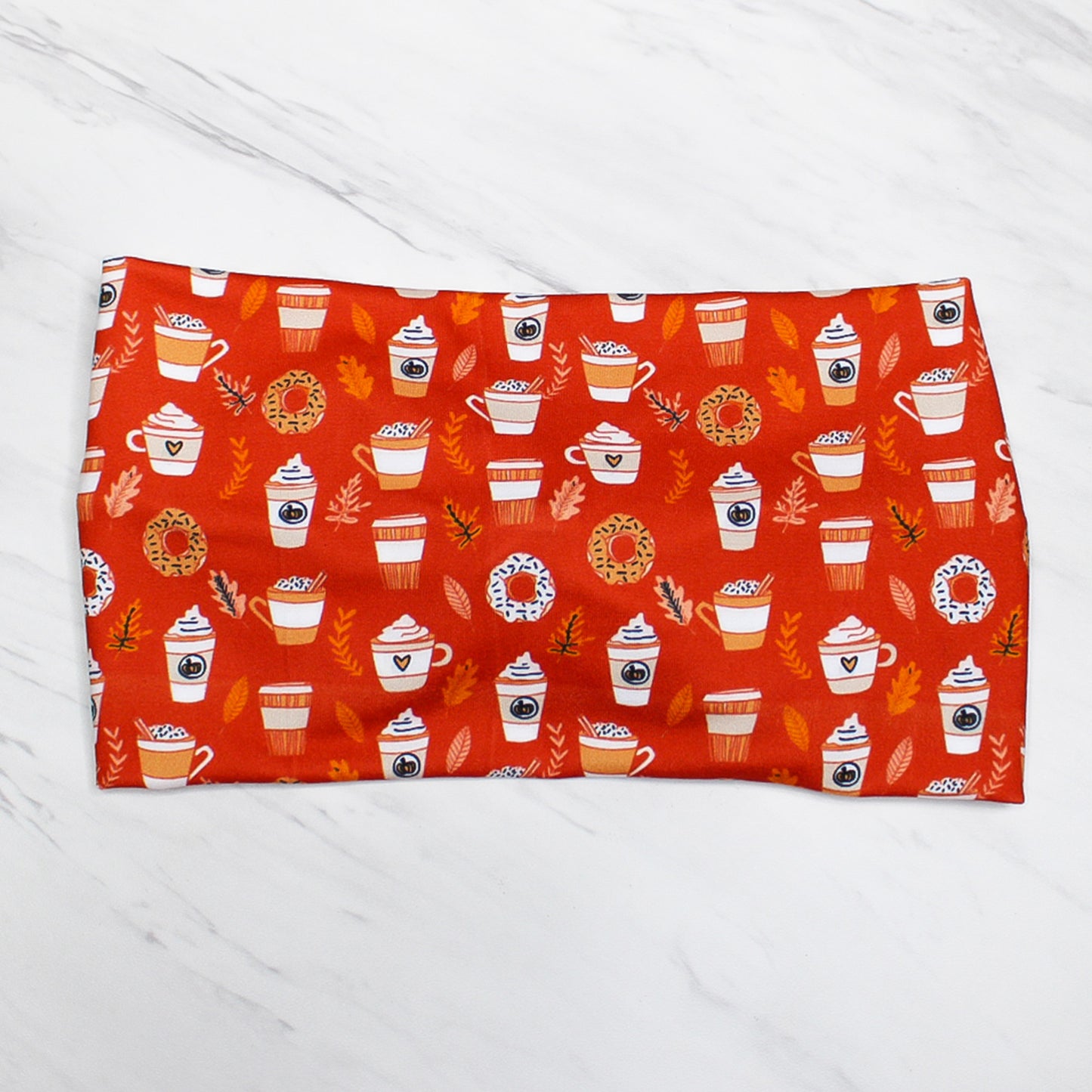 Wide Fall Pumpkin Spice Coffee Headband for Women, Super Soft Collection