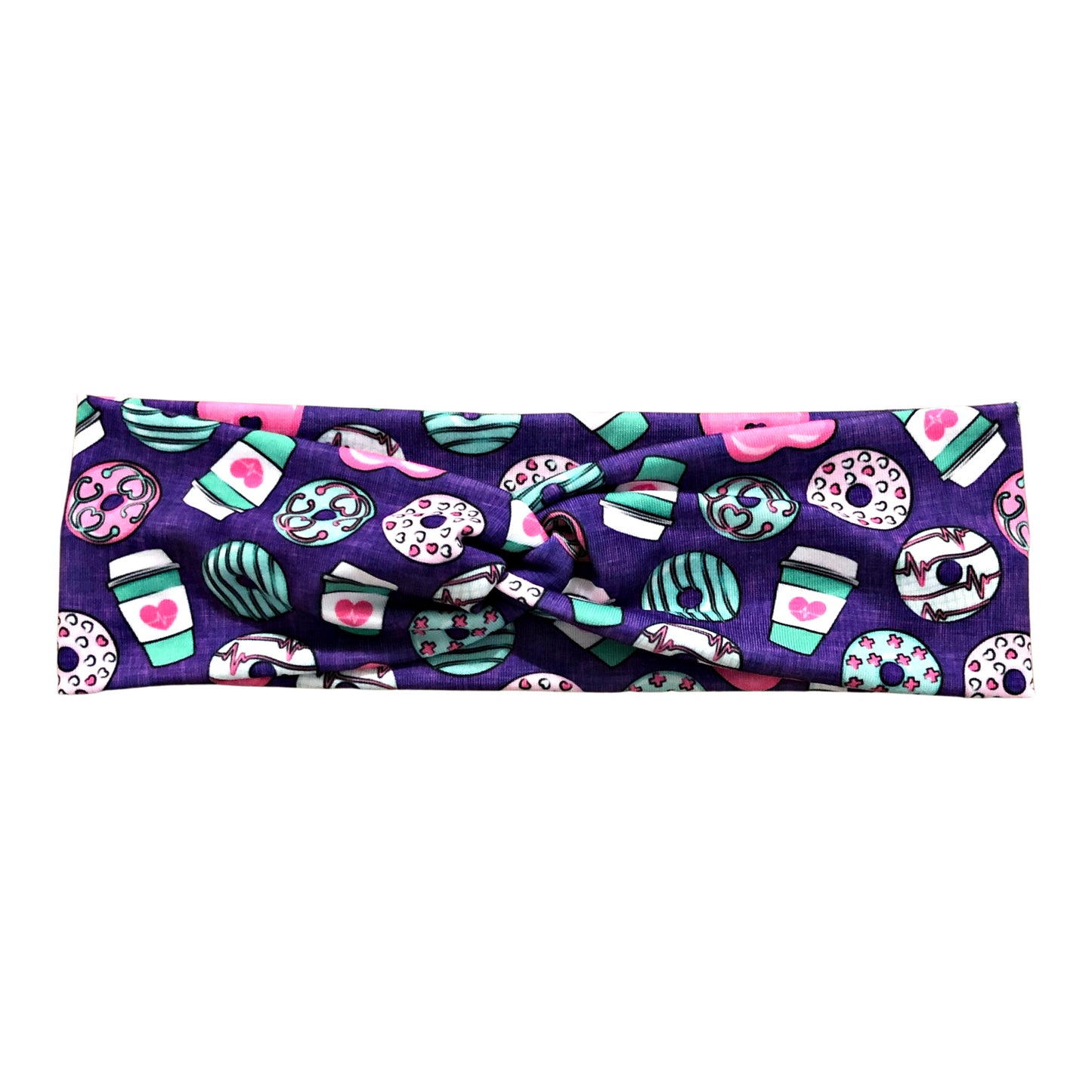 Nurse Print Donuts and Coffee Headband