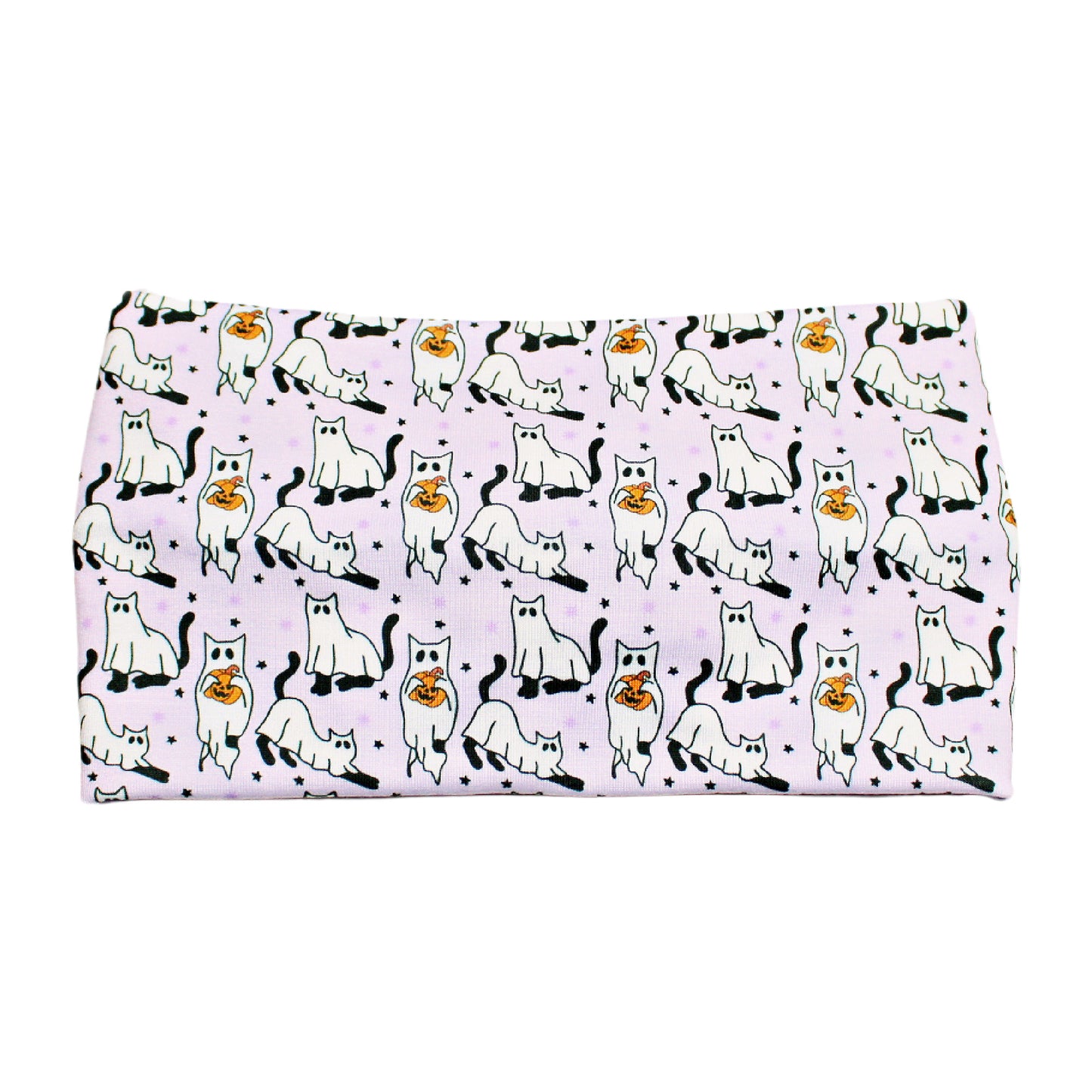 Wide Purple Ghost Kitty Headband for Women