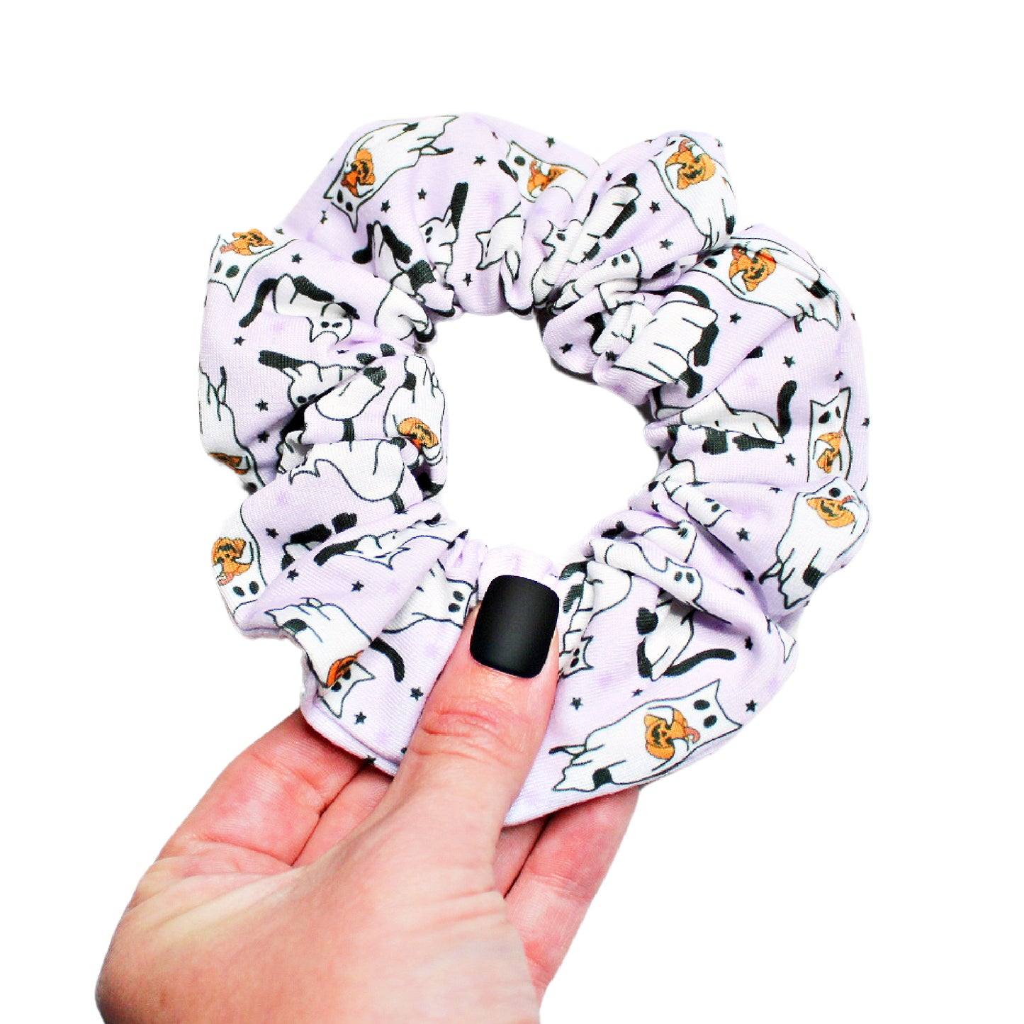 Pastel Purple Ghost Cats Hair Tie