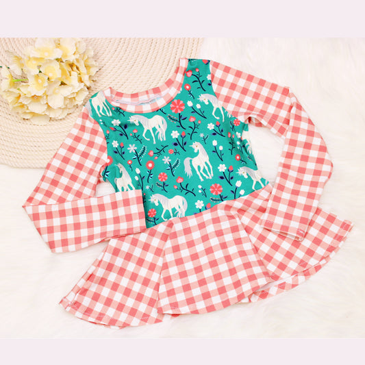 Girls Size 5 Unicorn Peplum Shirt