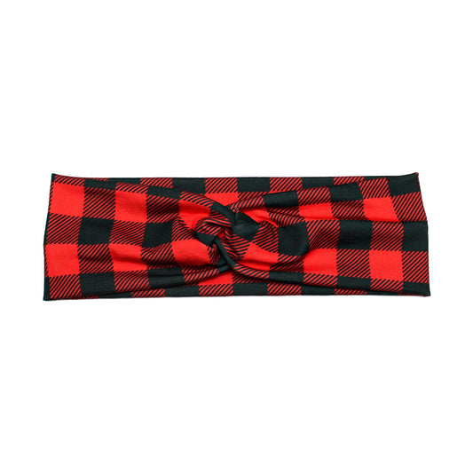 Red and Black Buffalo Plaid Headband
