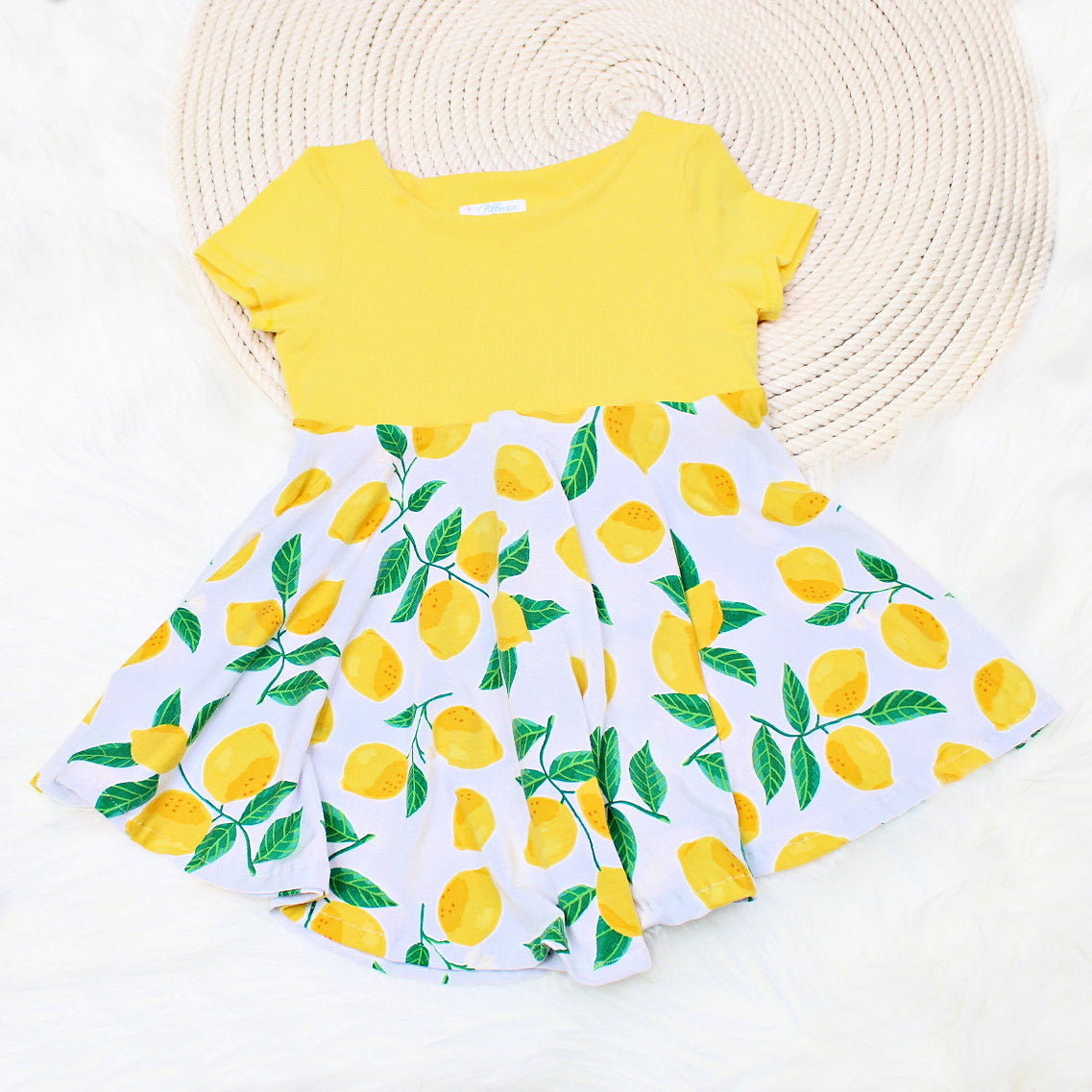 2T Lemon Sun Dress and Shorts Set, Ready to Ship