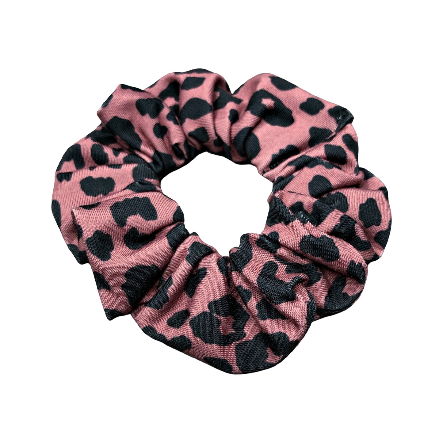 Mauve and Black Leopard Scrunchie