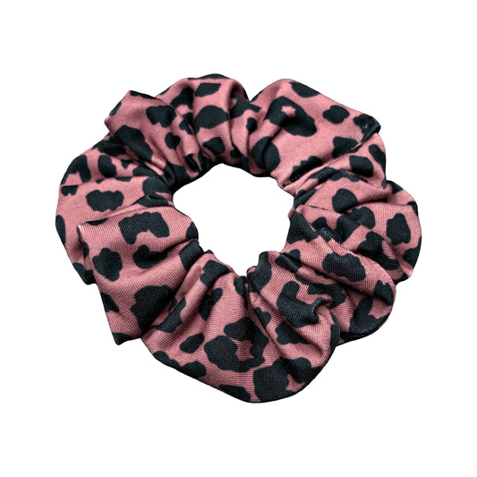Mauve and Black Leopard Scrunchie