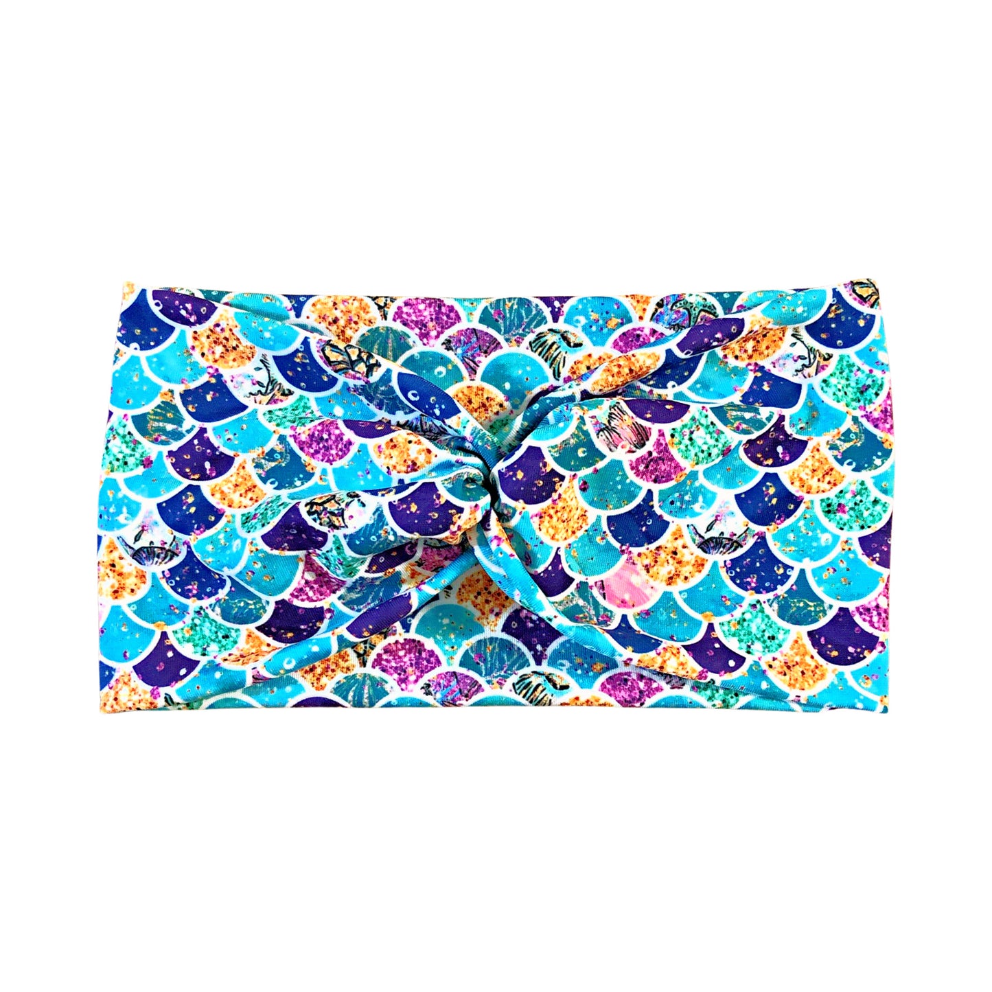 Jewel Tone Mermaid Print Headband for Women