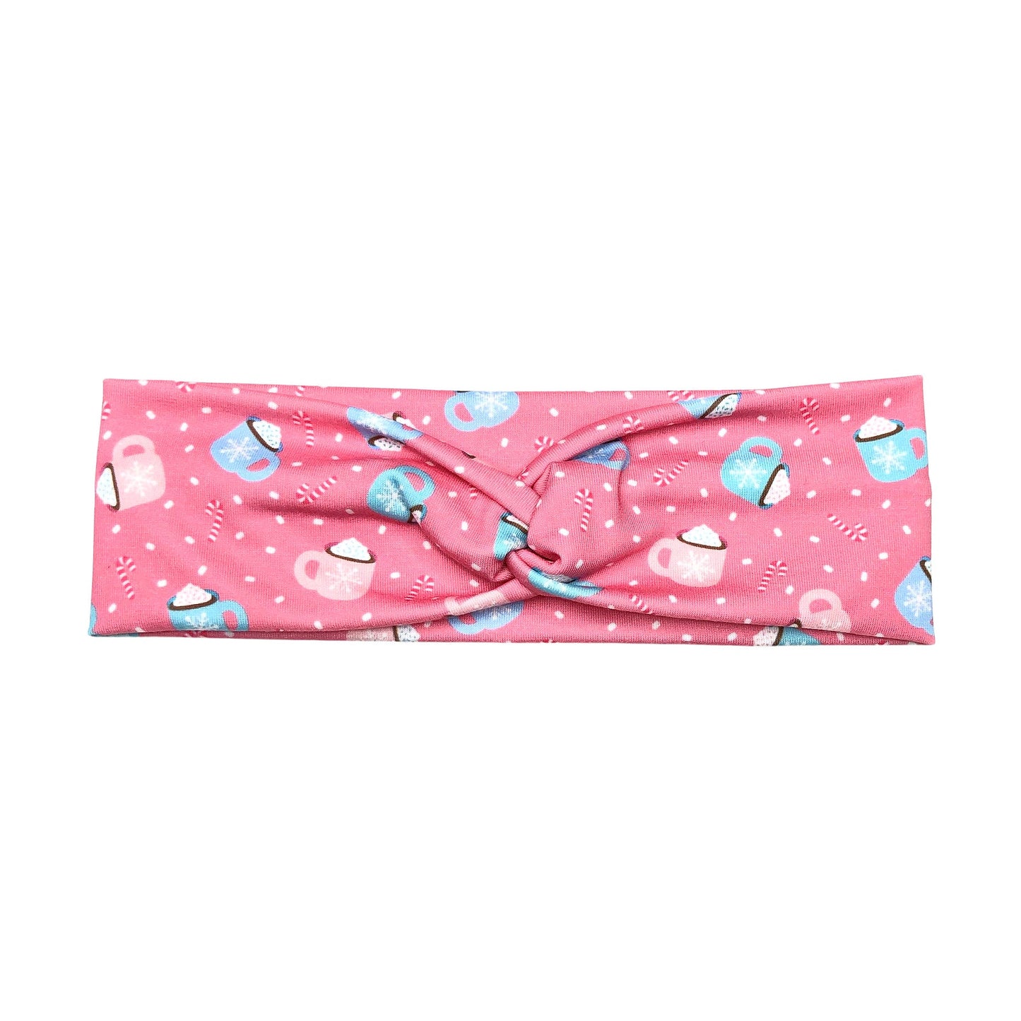 Wide Pink Winter Coffee Cups Headband