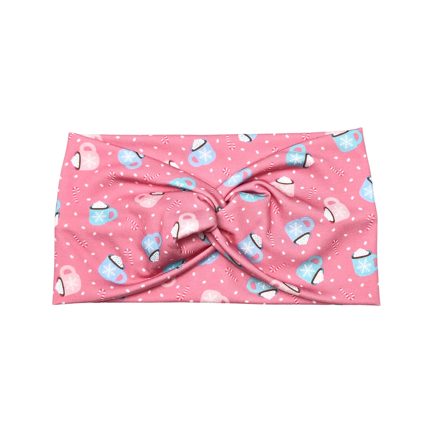 Wide Pink Winter Coffee Cups Headband