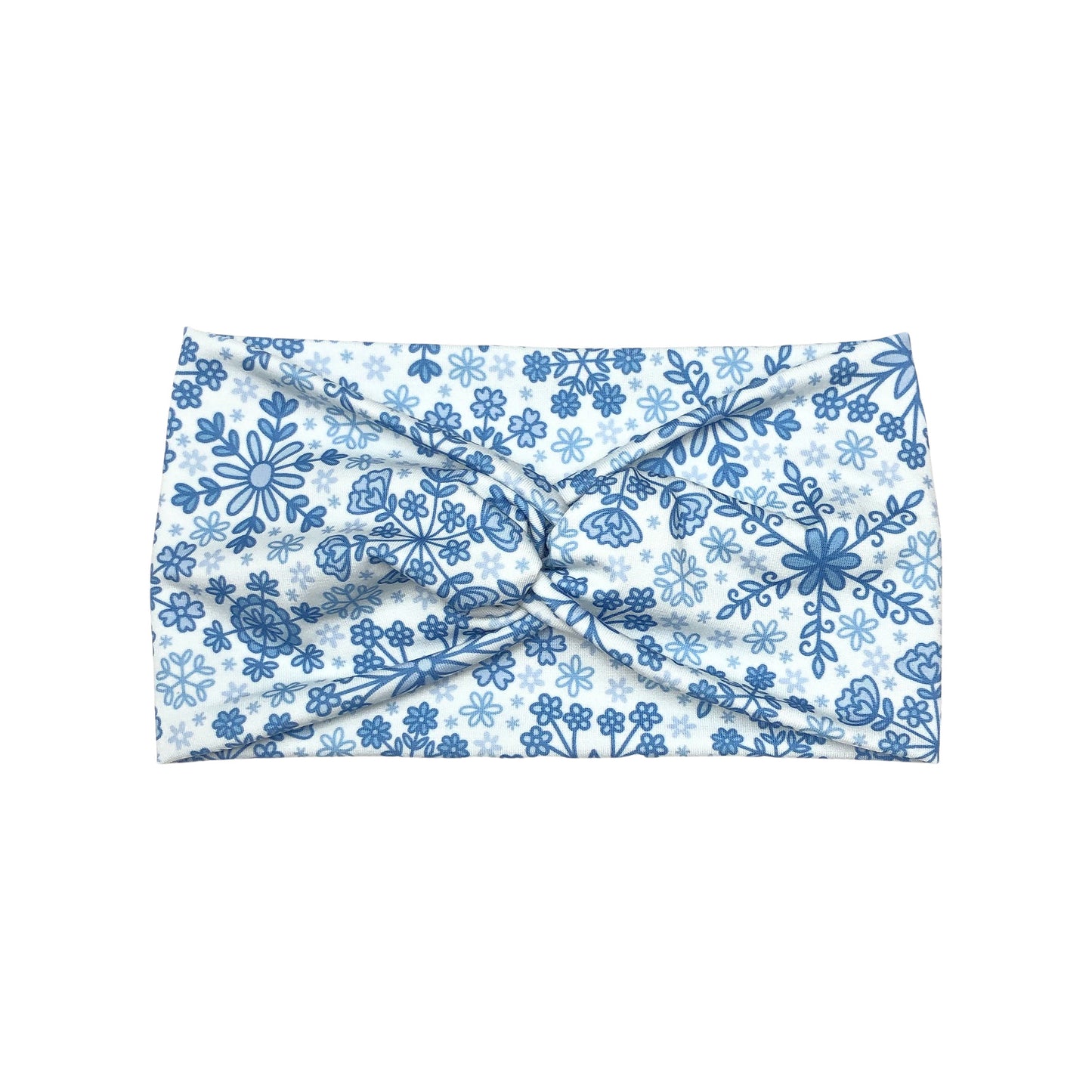 Blue Winter Floral Snowflake Headband